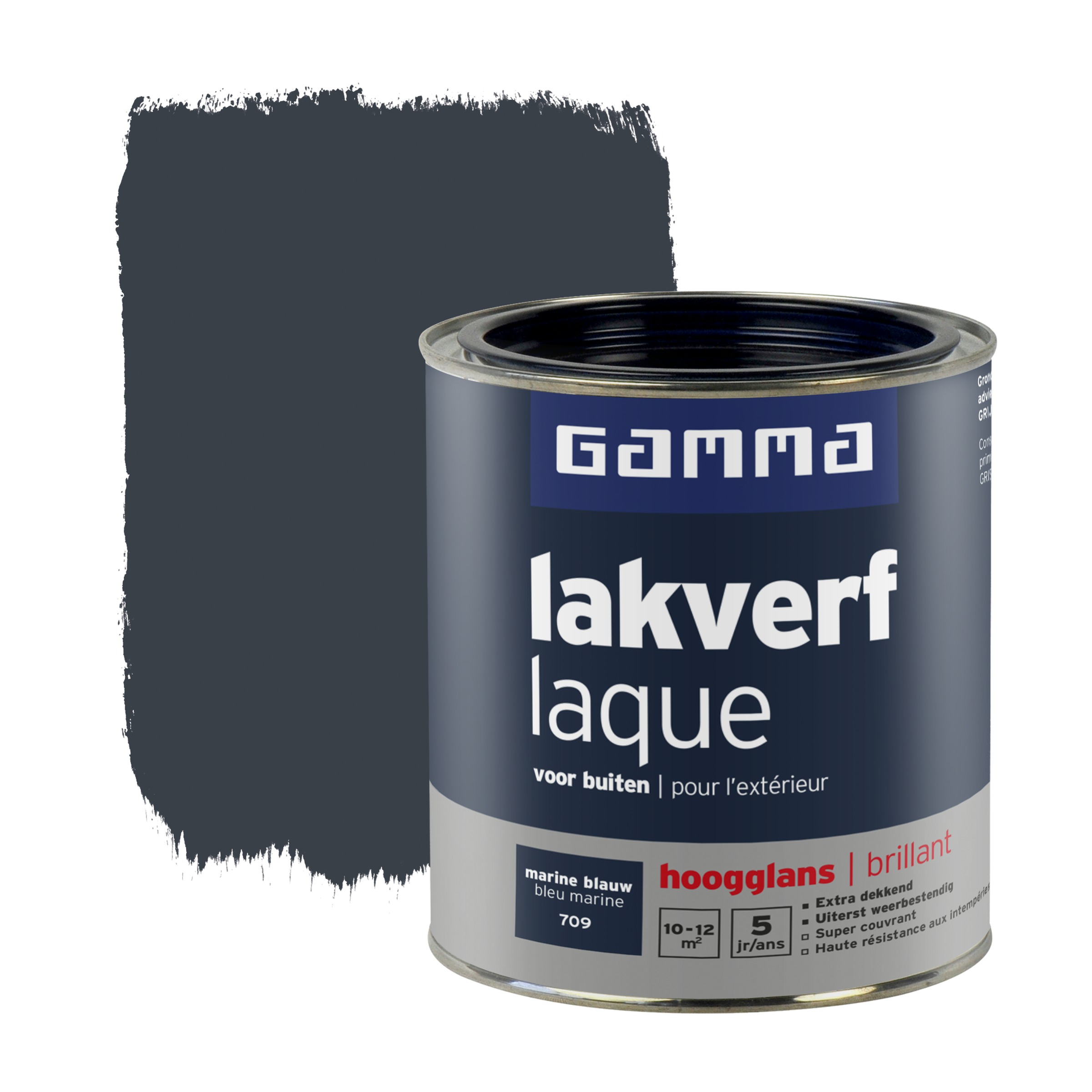 Gamma Lakverf Voor Buiten Marine Blauw Hoogglans 750 Ml gamma kopen in de aanbieding