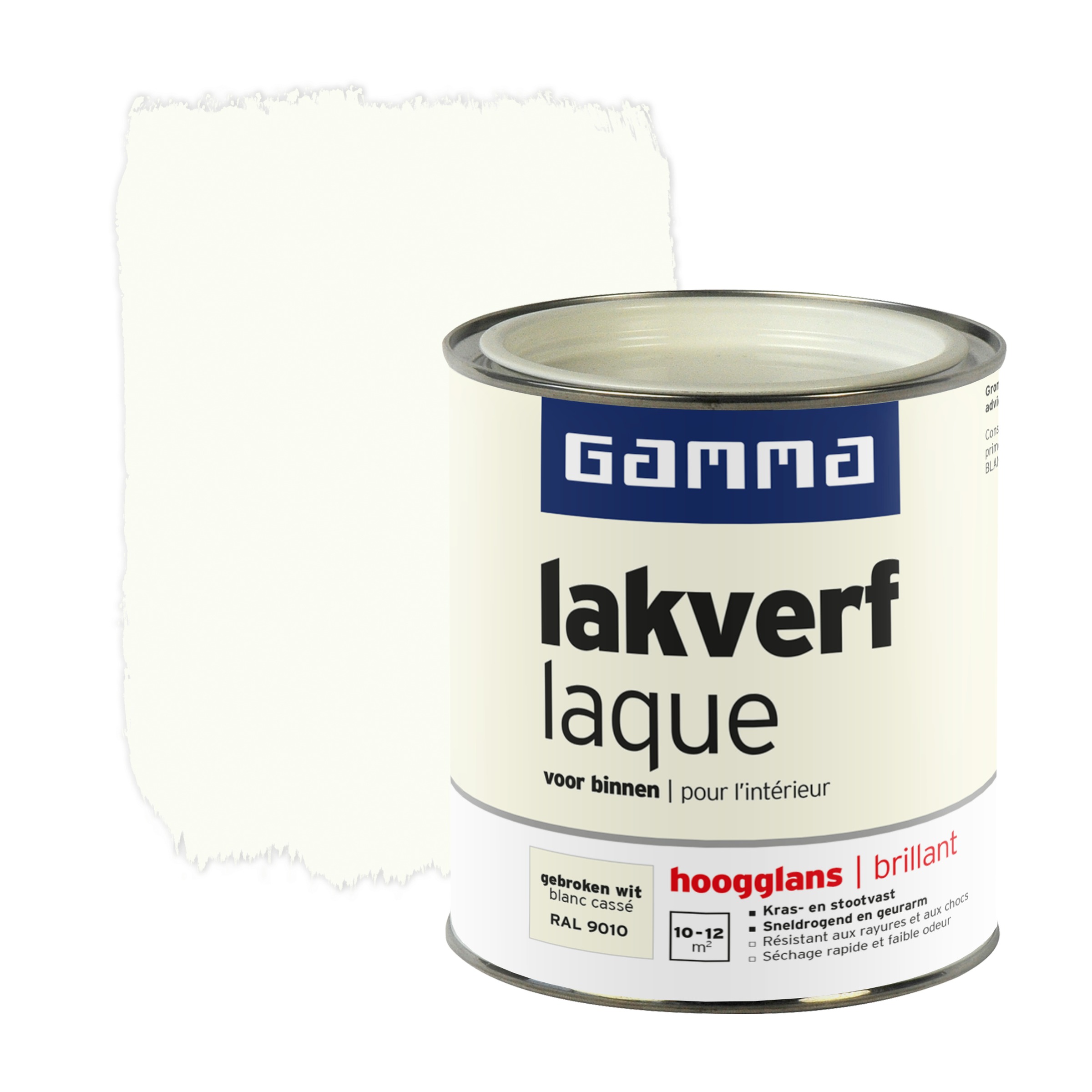 Gamma Lakverf Voor Binnen Gebroken Wit Hoogglans 750 Ml gamma kopen in de aanbieding