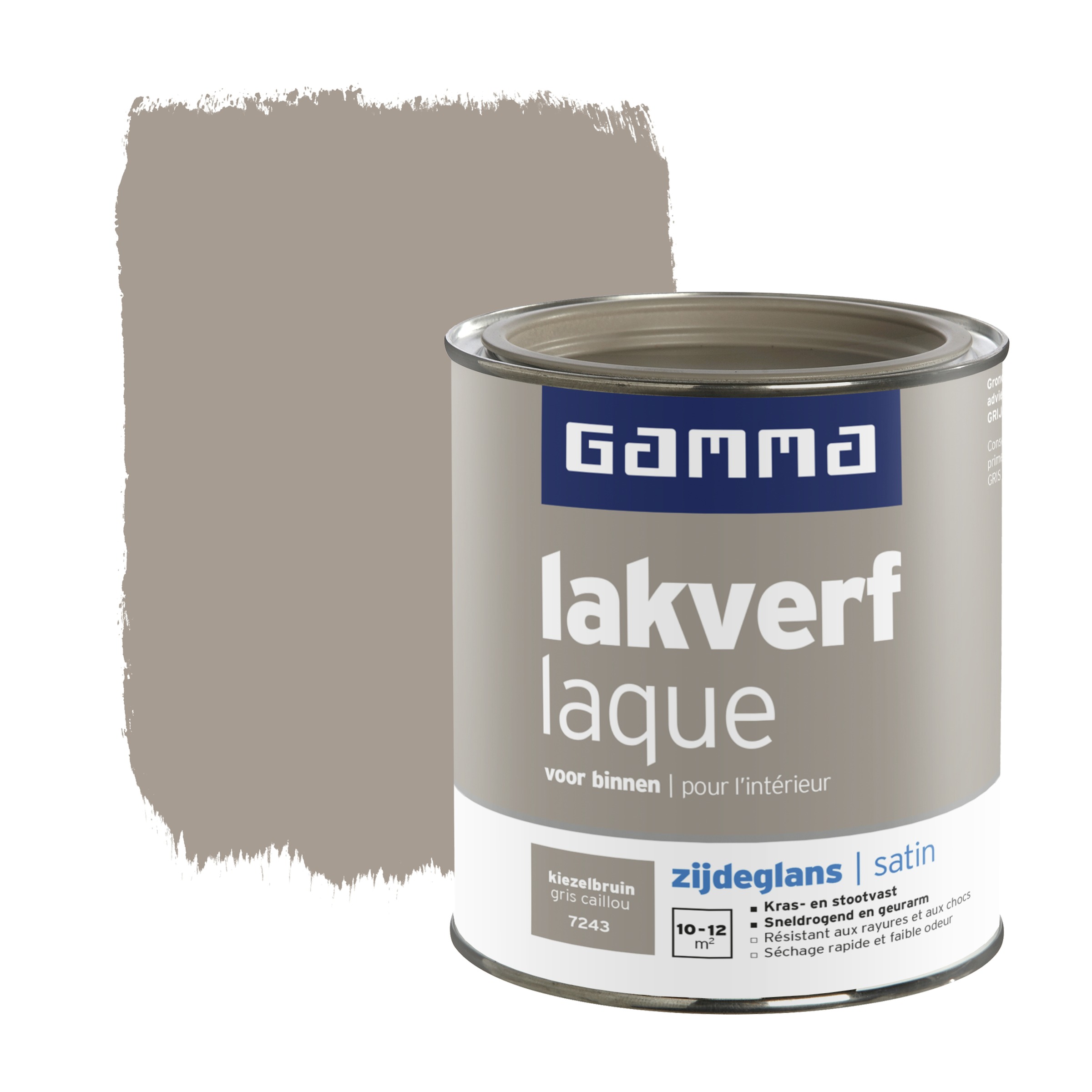 Gamma Lakverf Voor Binnen Kiezelbruin Zijdeglans 750 Ml gamma kopen in de aanbieding