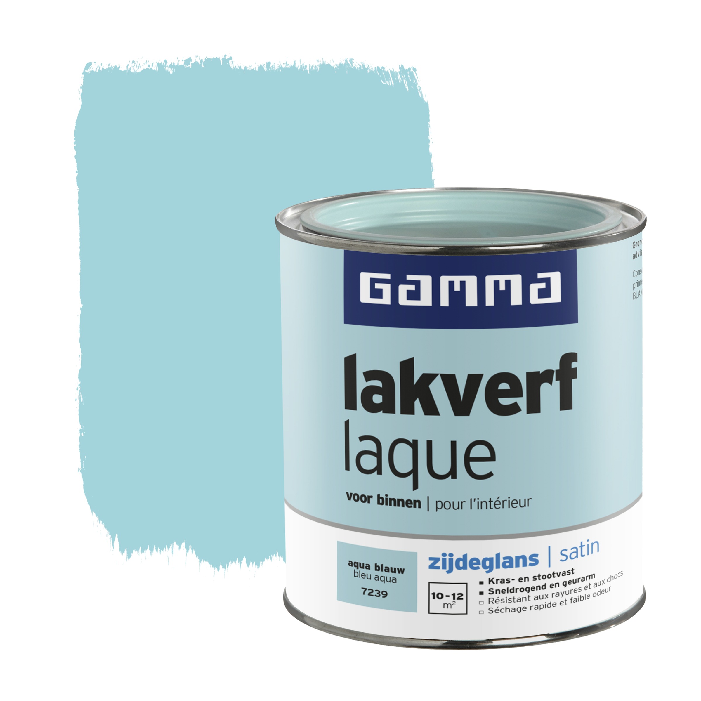 Gamma Lakverf Voor Binnen Aqua Blauw Zijdeglans 750 Ml gamma kopen in de aanbieding