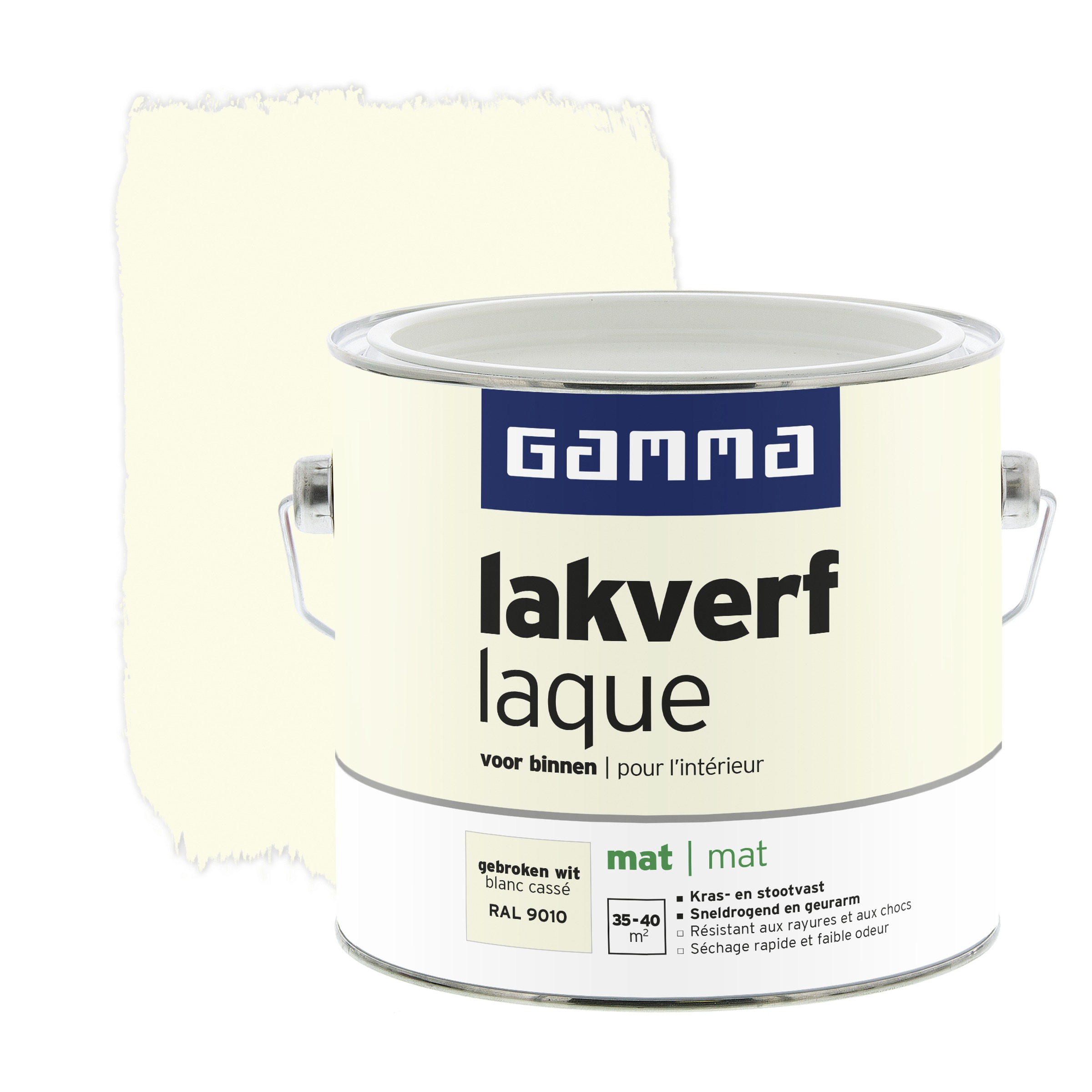 Gamma Lakverf Voor Binnen Gebroken Wit Mat 25 Liter gamma kopen in de aanbieding