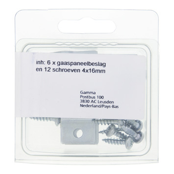 GAMMA gaaspaneelbeslag verzinkt 6 stuks