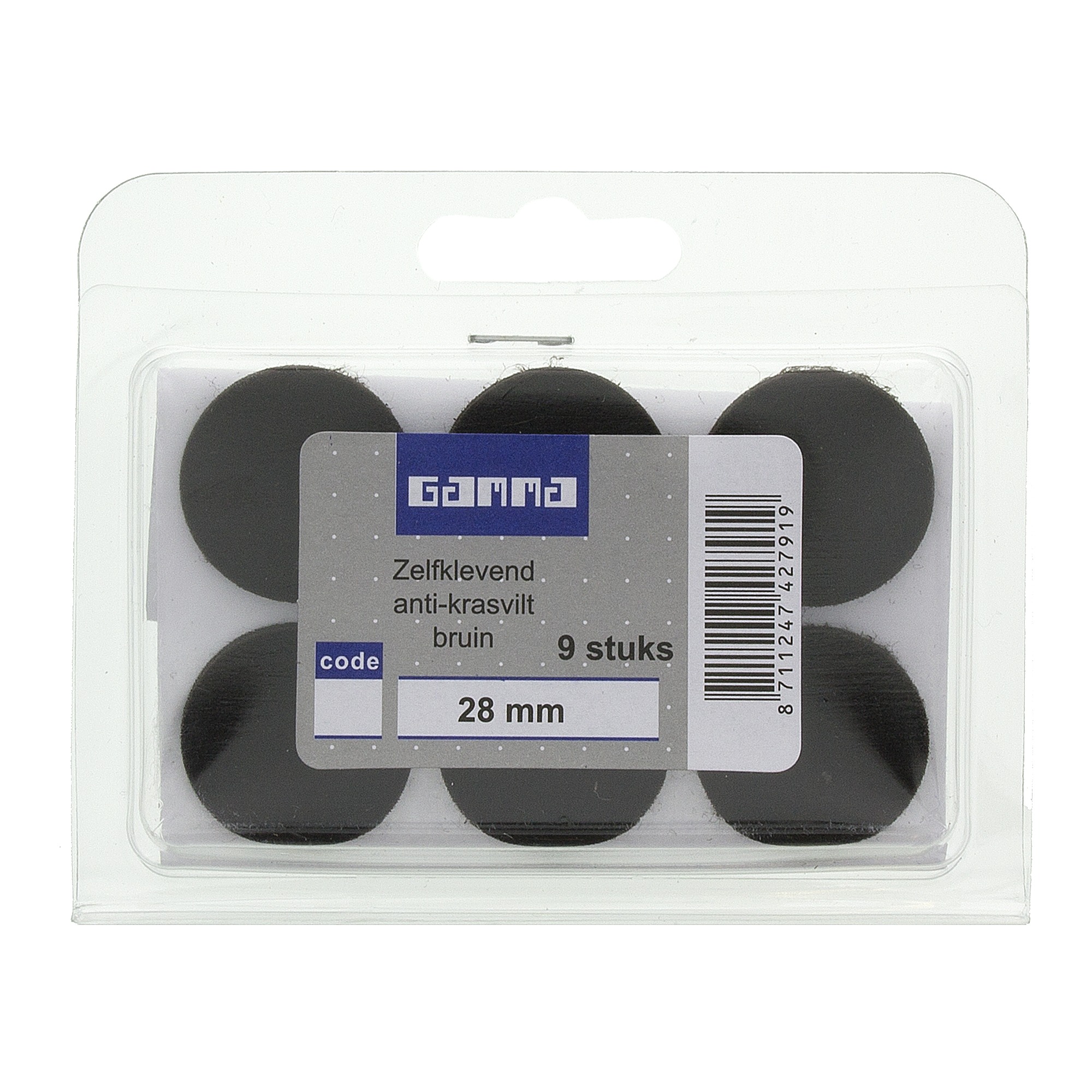 Gamma Anti Krasvilt Bruin 28 Mm 9 Stuks gamma kopen in de aanbieding