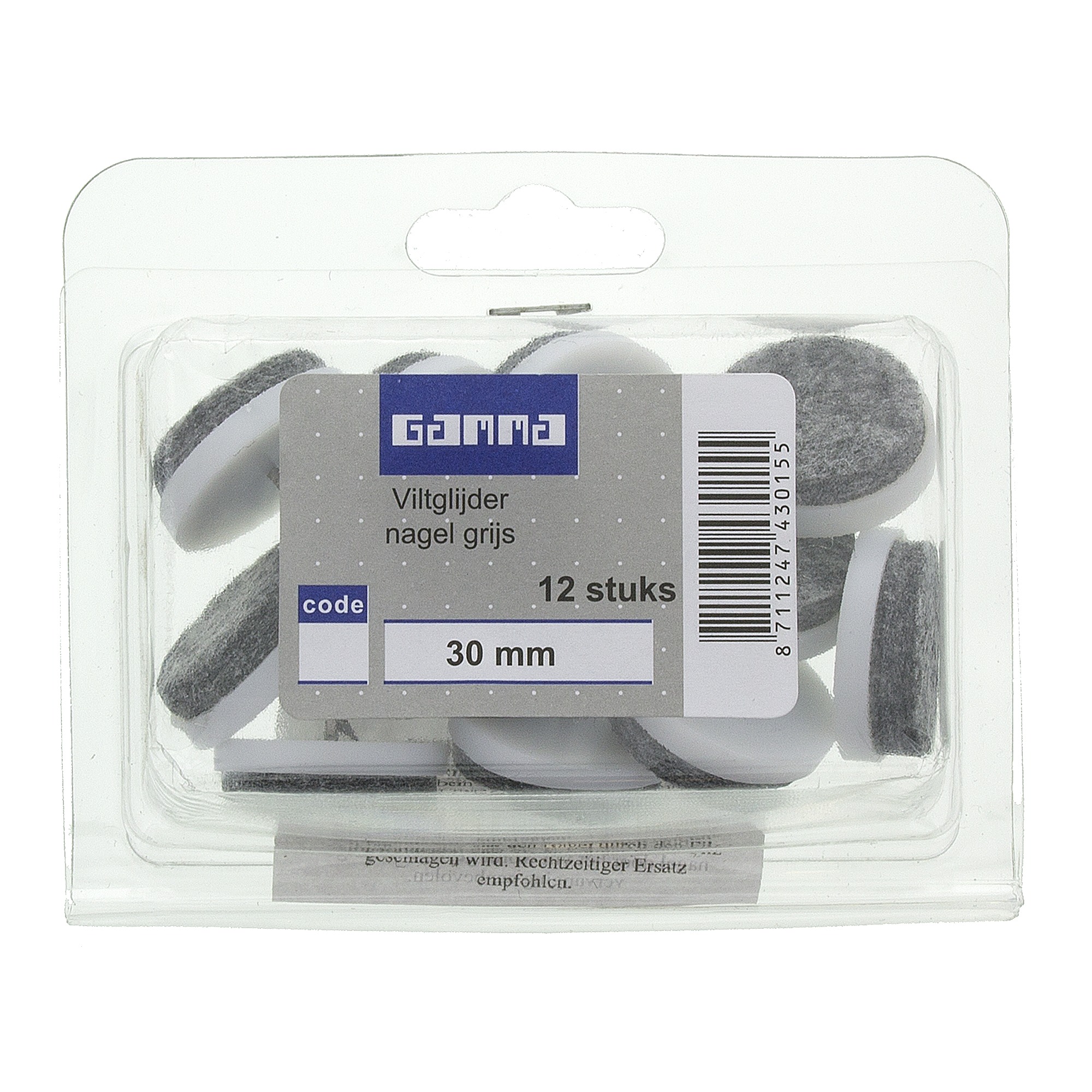 Gamma Viltglijder Grijs 30 Mm 12 Stuks gamma kopen in de aanbieding