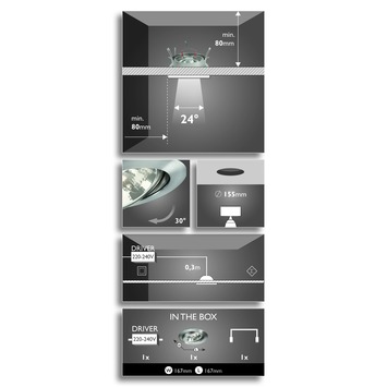 Philips SmartSpot Avior inbouwspot rond inox 30 W | Keukenverlichting ...