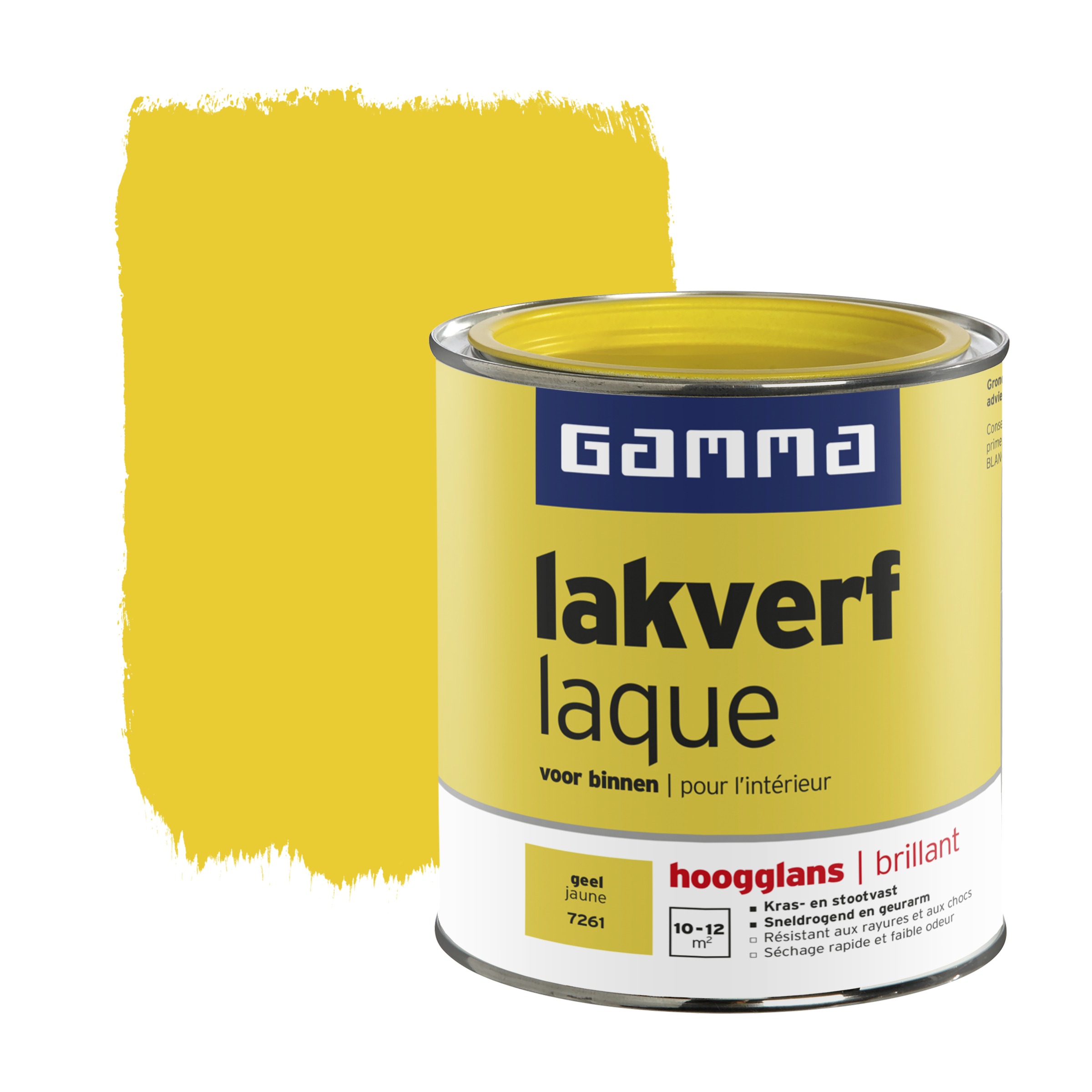 Gamma Lakverf Voor Binnen Geel Hoogglans 750 Ml gamma kopen in de aanbieding