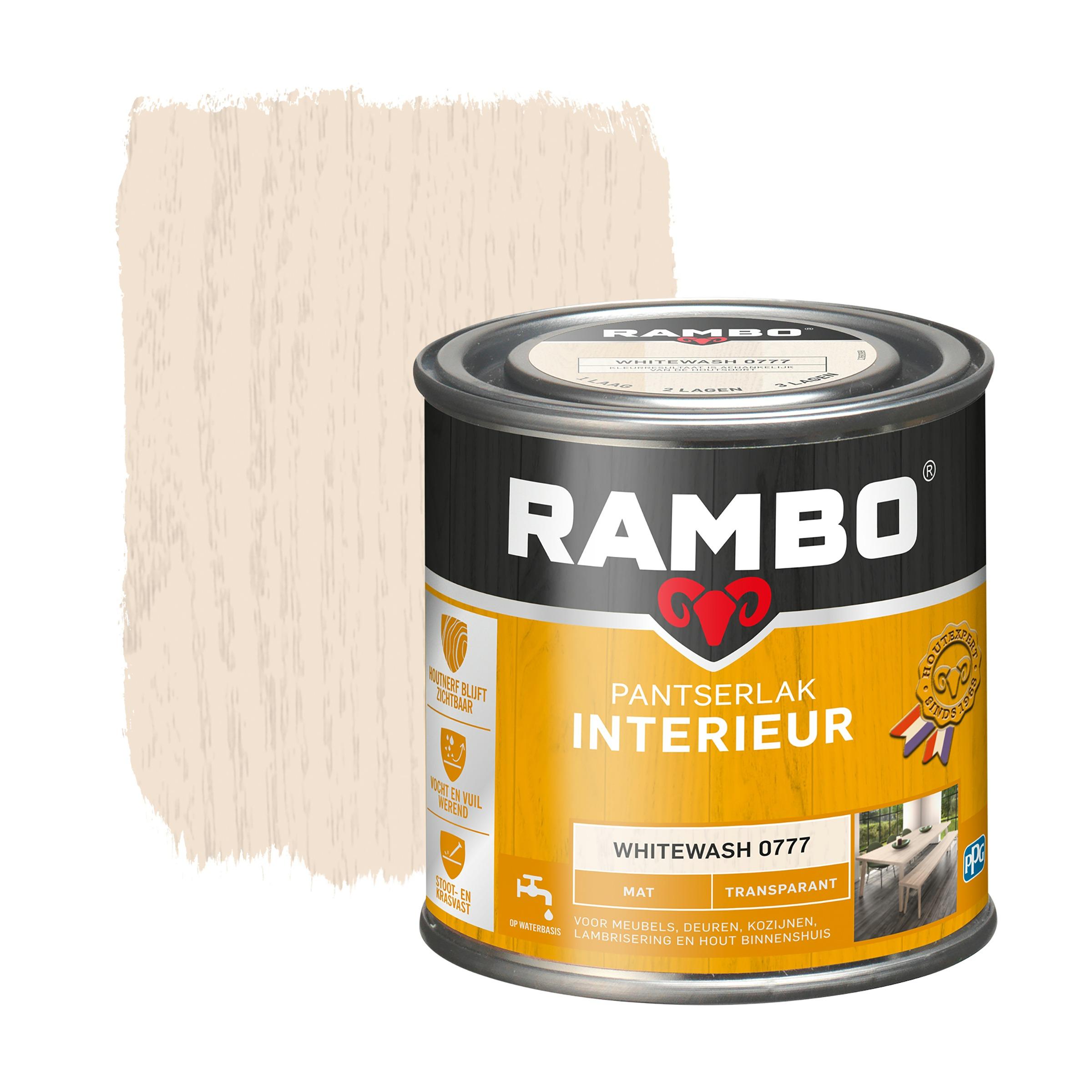 Rambo Pantserlak Interieur Transparant Mat Whitewash 250 Ml rambo kopen in de aanbieding