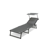 Wakefield ligbed Napoli 197 cm grijs kunststof met zonnedak