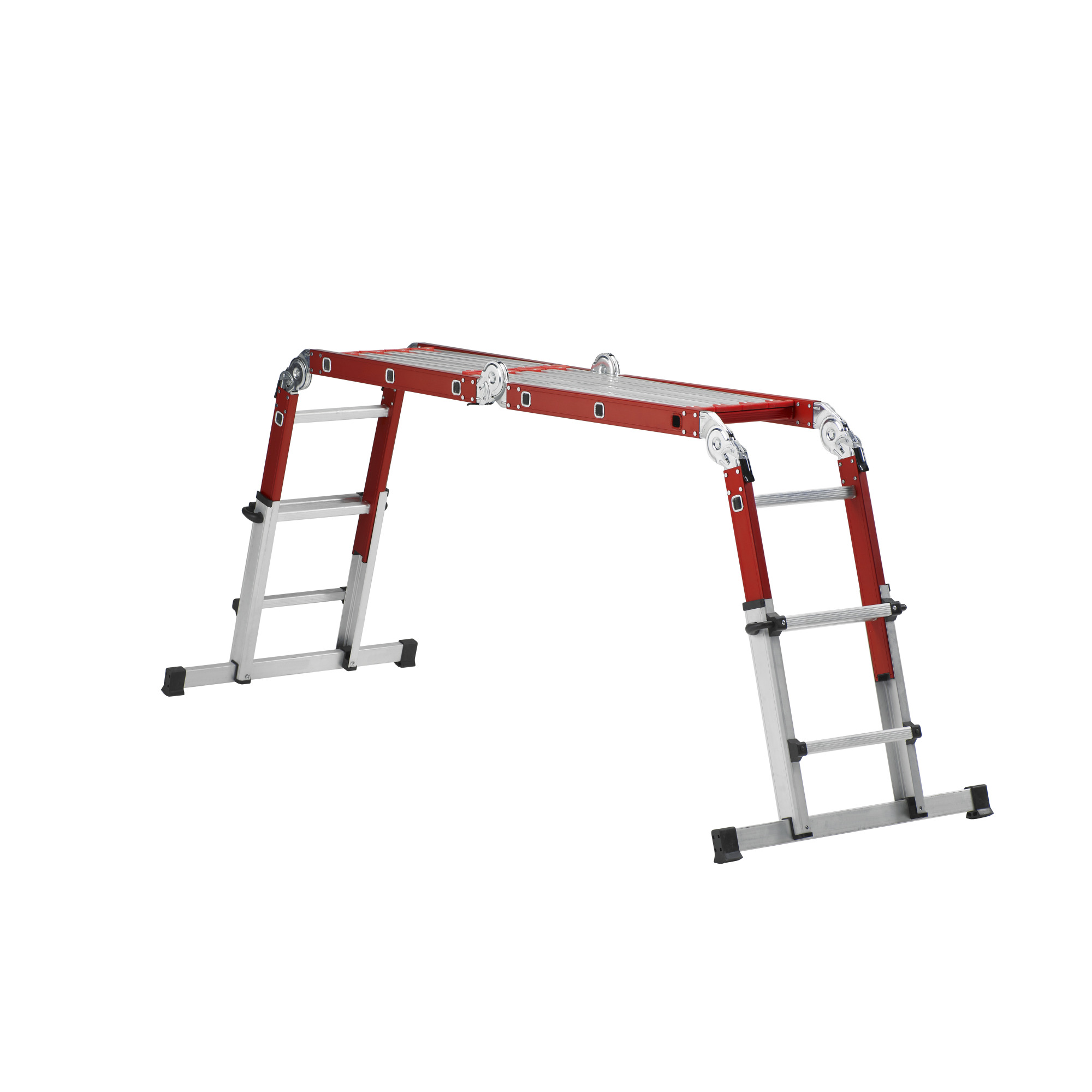Vouwladder strijkplank - All in One - ladder met 3 treden, strijkijzer met wasbare katoenen bekleding, robuust stalen frame, krasbestendige poten