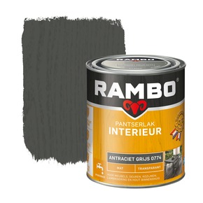 Rambo pantserlak interieur transparant mat antraciet grijs 750 ml