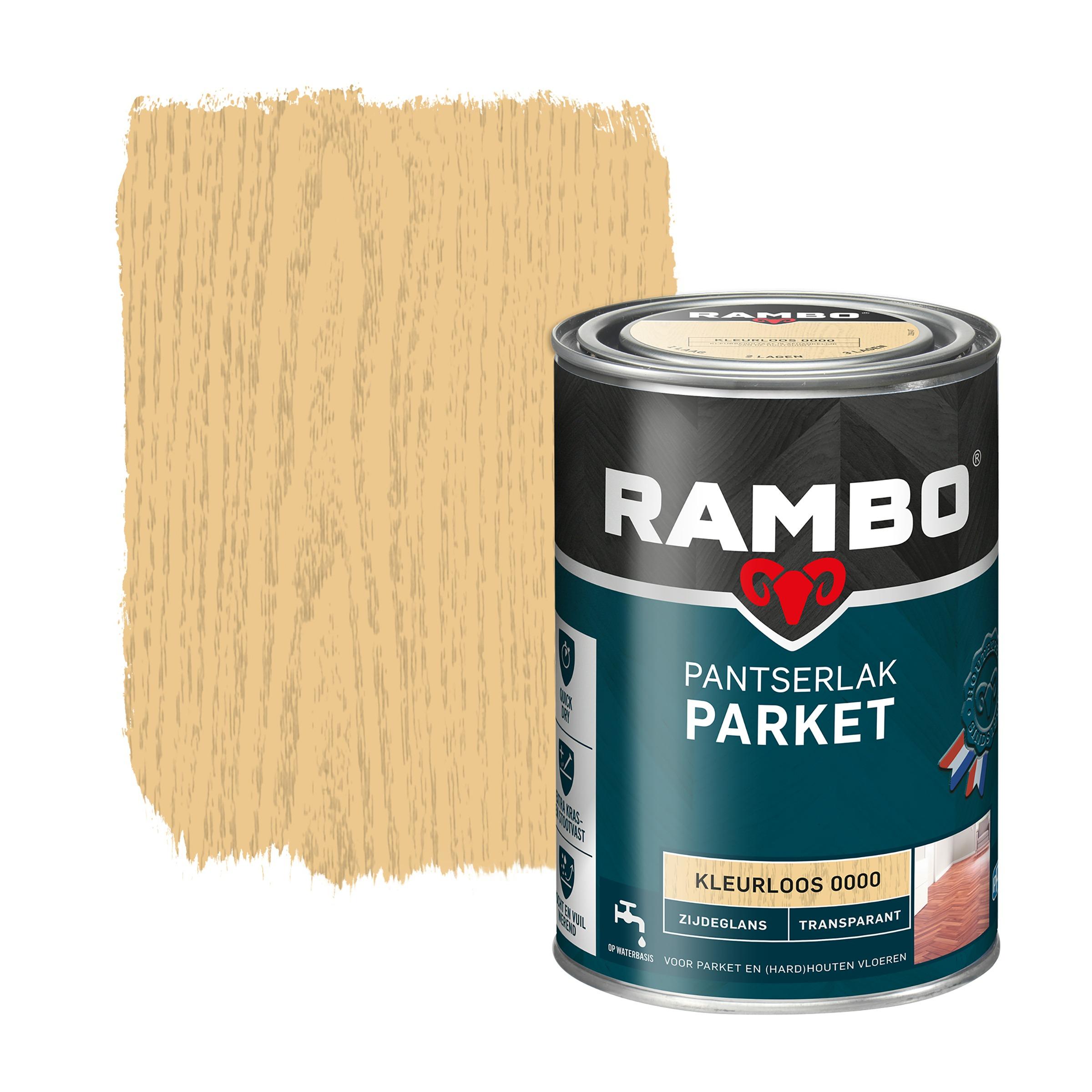 Rambo Pantserlak Parket Transparant Zijdeglans Kleurloos 125 Liter rambo kopen in de aanbieding