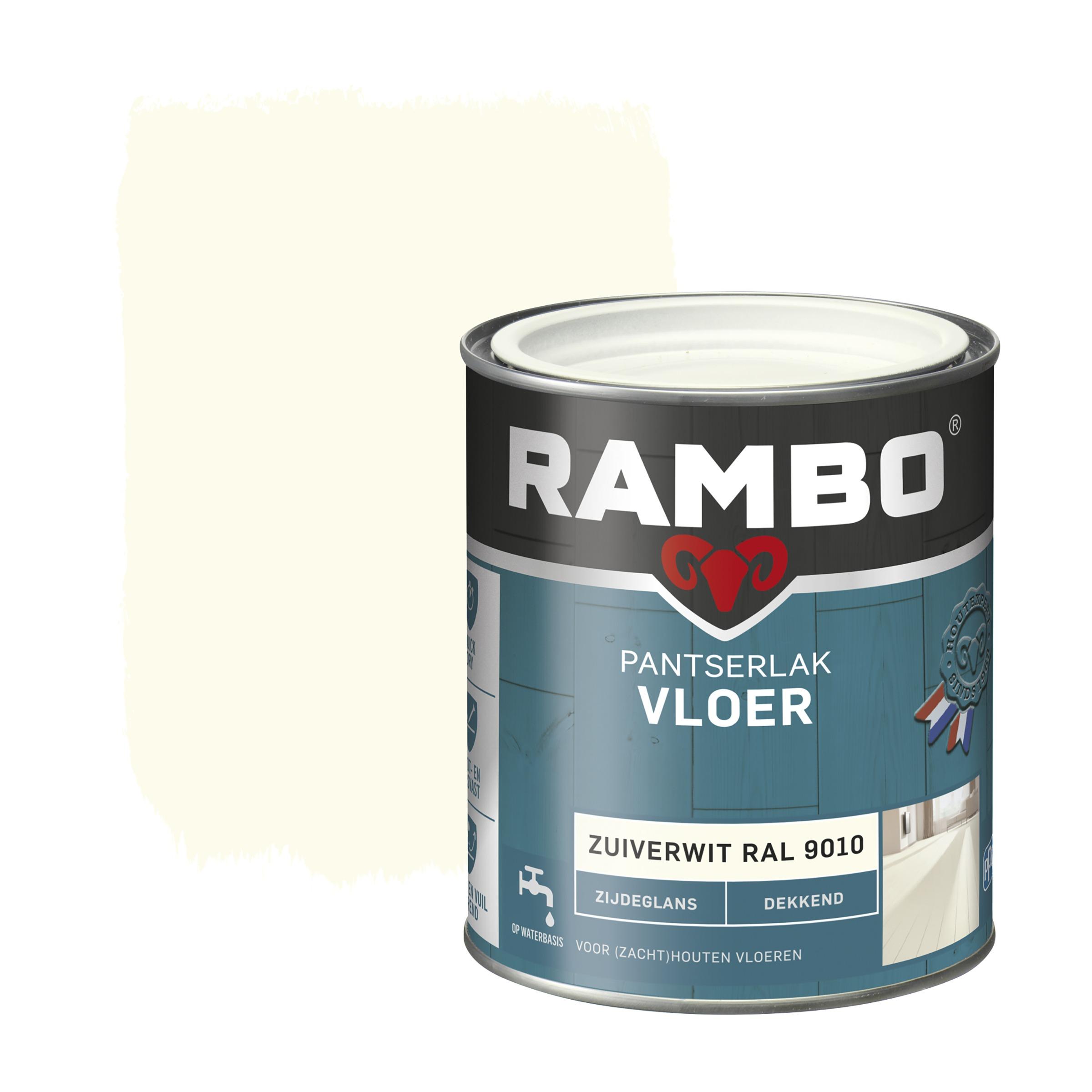 Rambo Pantserlak Vloer Acryl Dekkend Zijdeglans Zuiverwit 750 Ml rambo kopen in de aanbieding