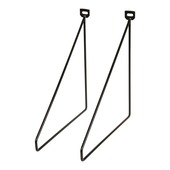 Plankdrager dun metaal zwart 2 stuks