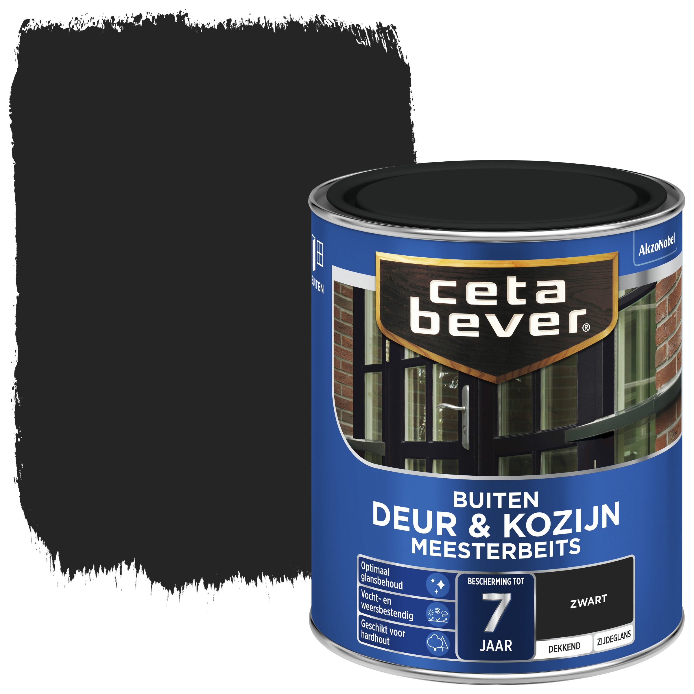 Cetabever Deur Kozijn Meesterbeits Dekkend Zwart Zijdeglans 750 Ml cetabever kopen in de aanbieding