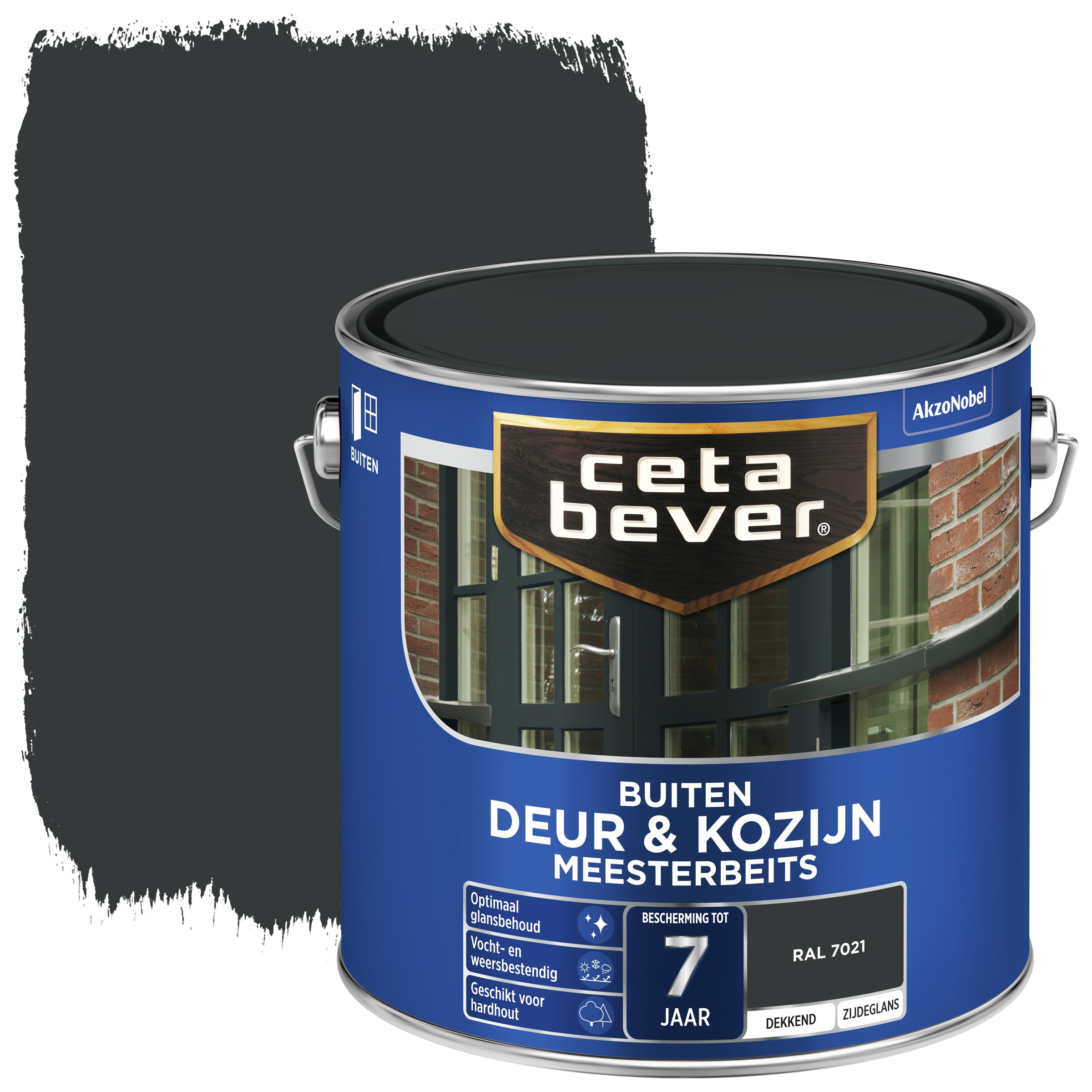 Cetabever Deur Kozijn Meesterbeits Dekkend Zijdeglans Ral 7021 Zwartgrijs 25 Liter cetabever kopen in de aanbieding