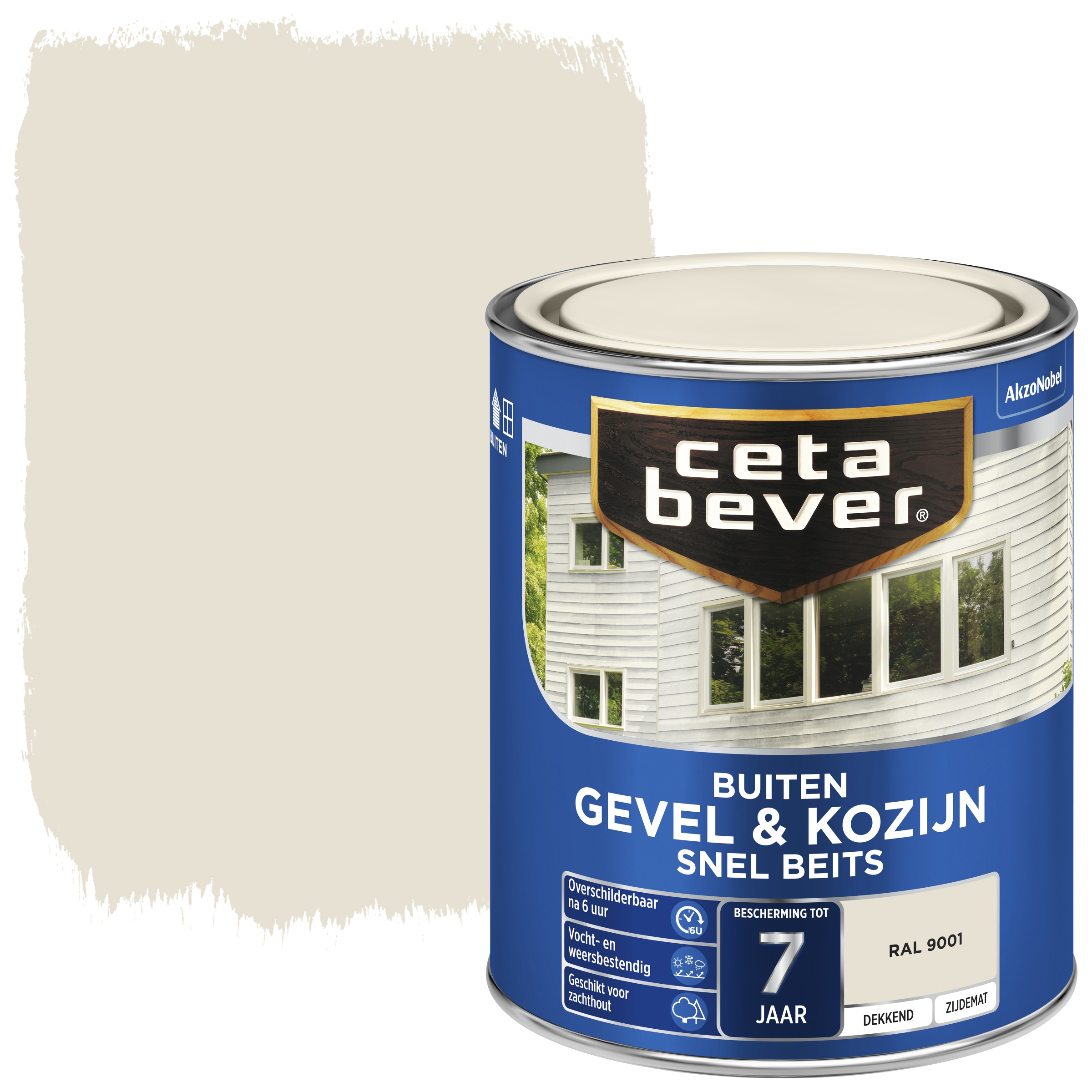 Cetabever Gevel Kozijn Snel Beits Dekkend Ral 9001 Zijdemat 750 Ml cetabever kopen in de aanbieding