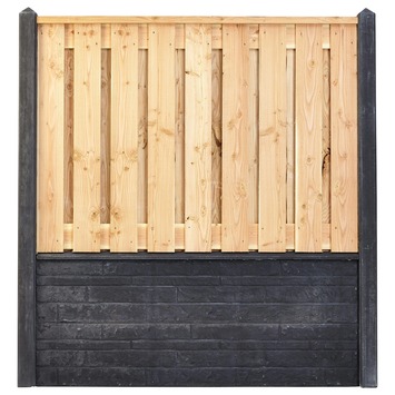 Houtbetonschutting compleet met gratis plaatsing, lengte 15 t/m 15,5 meter