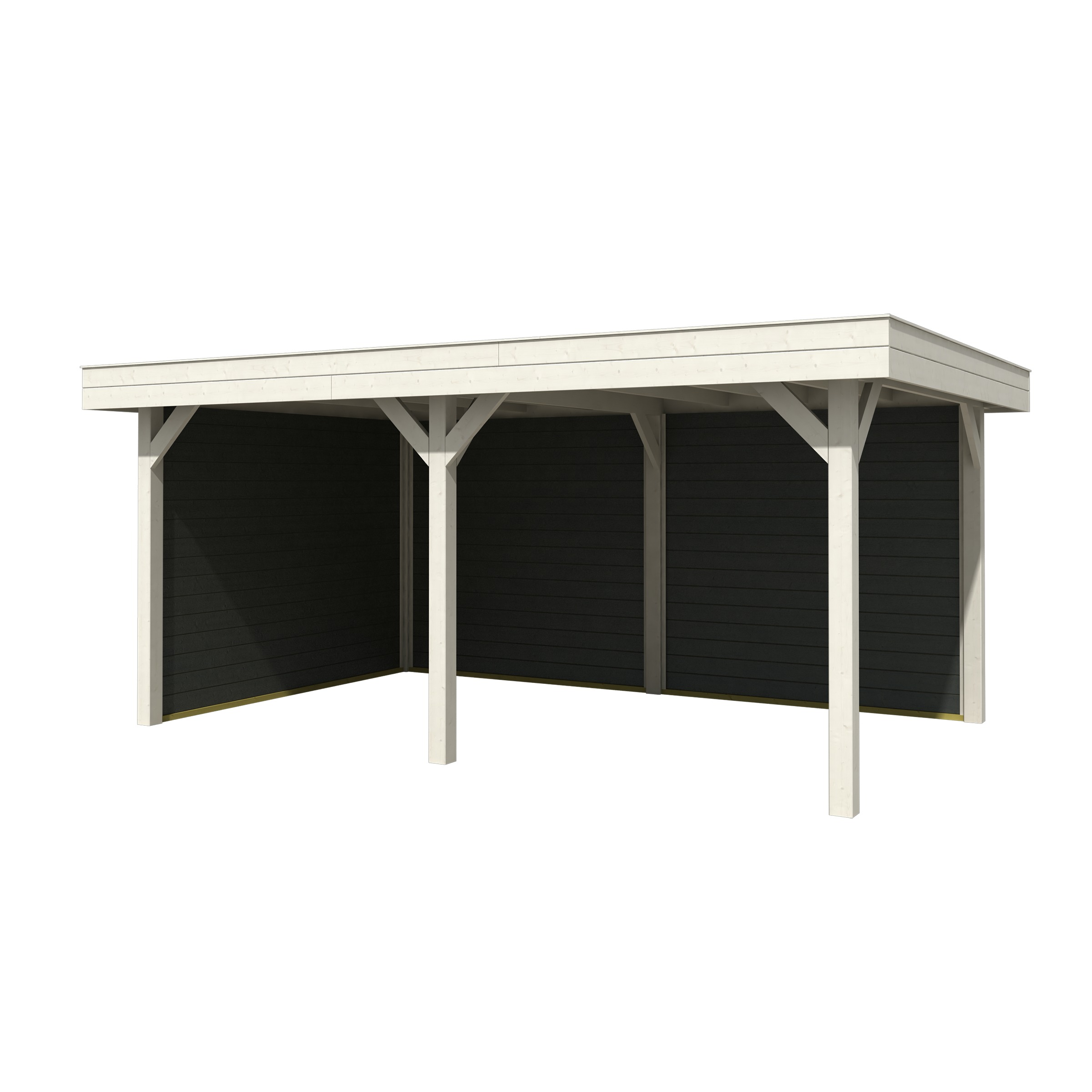 Overkapping Java Gecoat Hout Antraciet Met Achterwand En Zijwand 304X396 huismerk kopen in de aanbieding