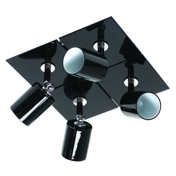 Jan des Bouvrie spotplaat halogeen cilinder zwart 4-lichts