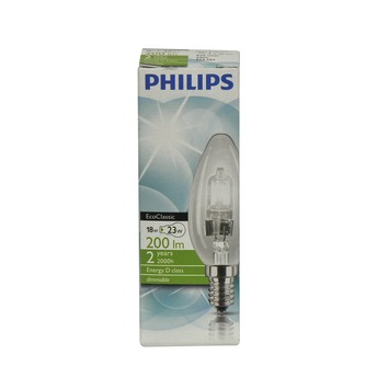 Philips EcoClassic kaarslamp E14 18W helder