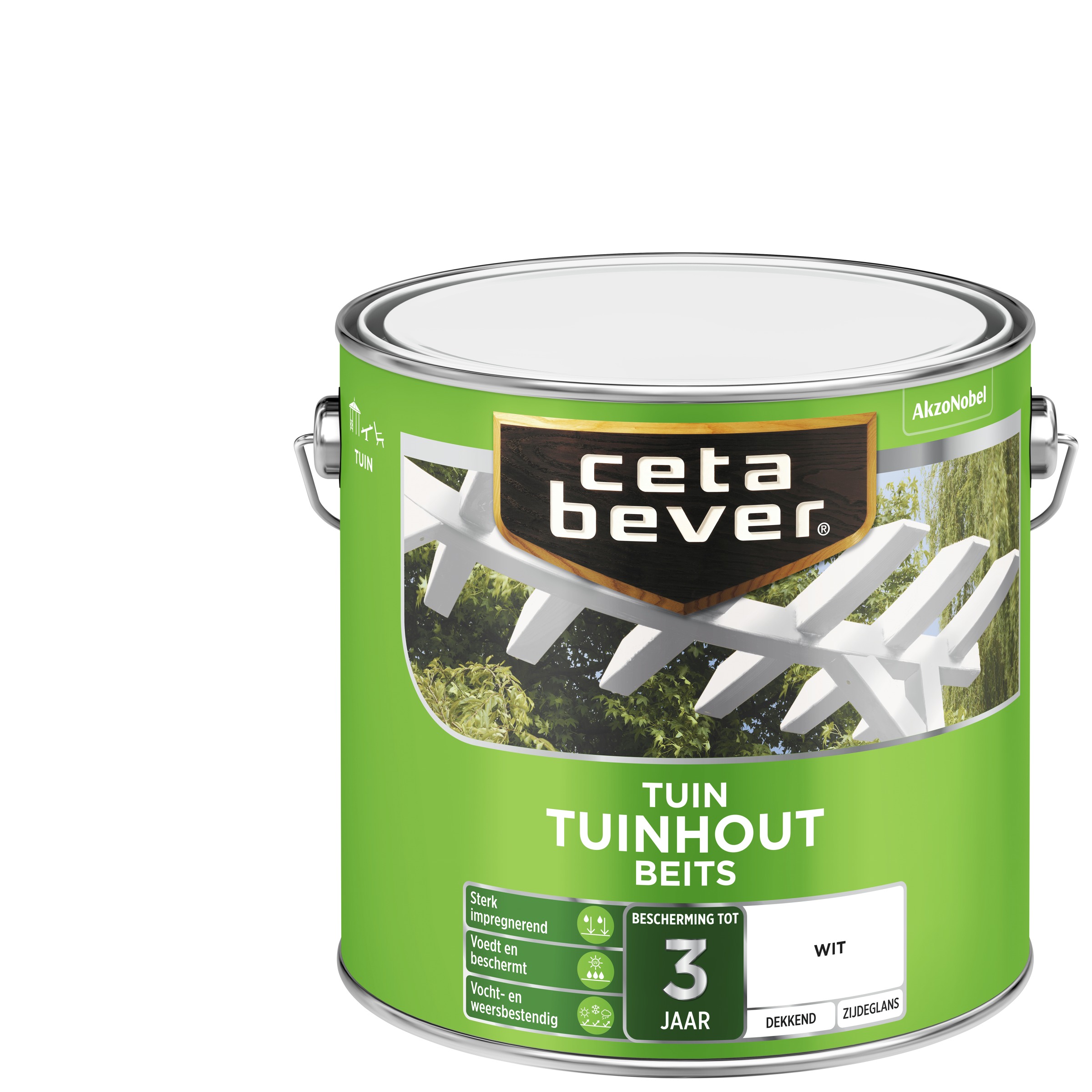 Cetabever Tuinhout Beits Dekkend Wit Zijdeglans 25 Liter cetabever kopen in de aanbieding