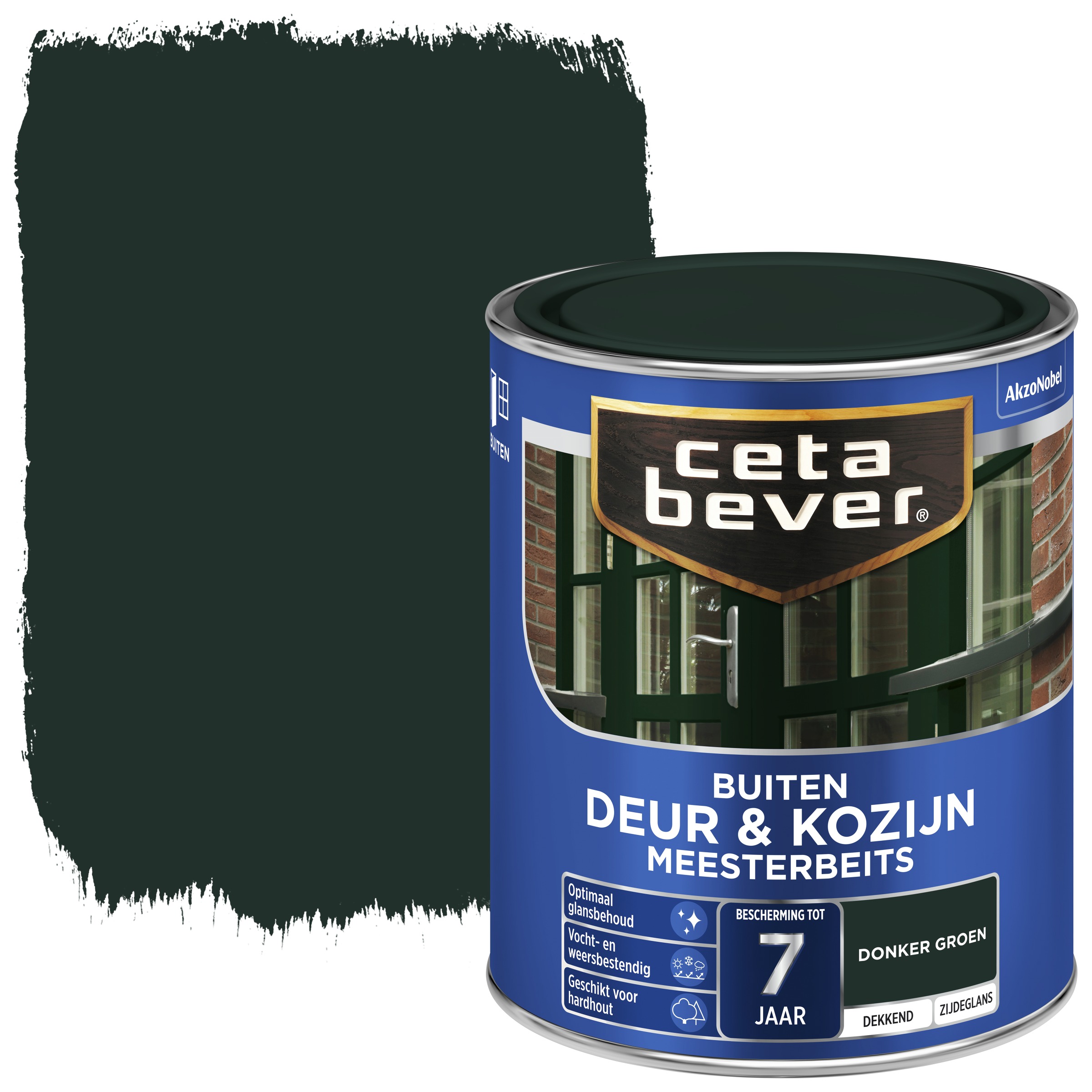 Cetabever Deur Kozijn Meesterbeits Dekkend Donkergroen Zijdeglans 750 Ml cetabever kopen in de aanbieding