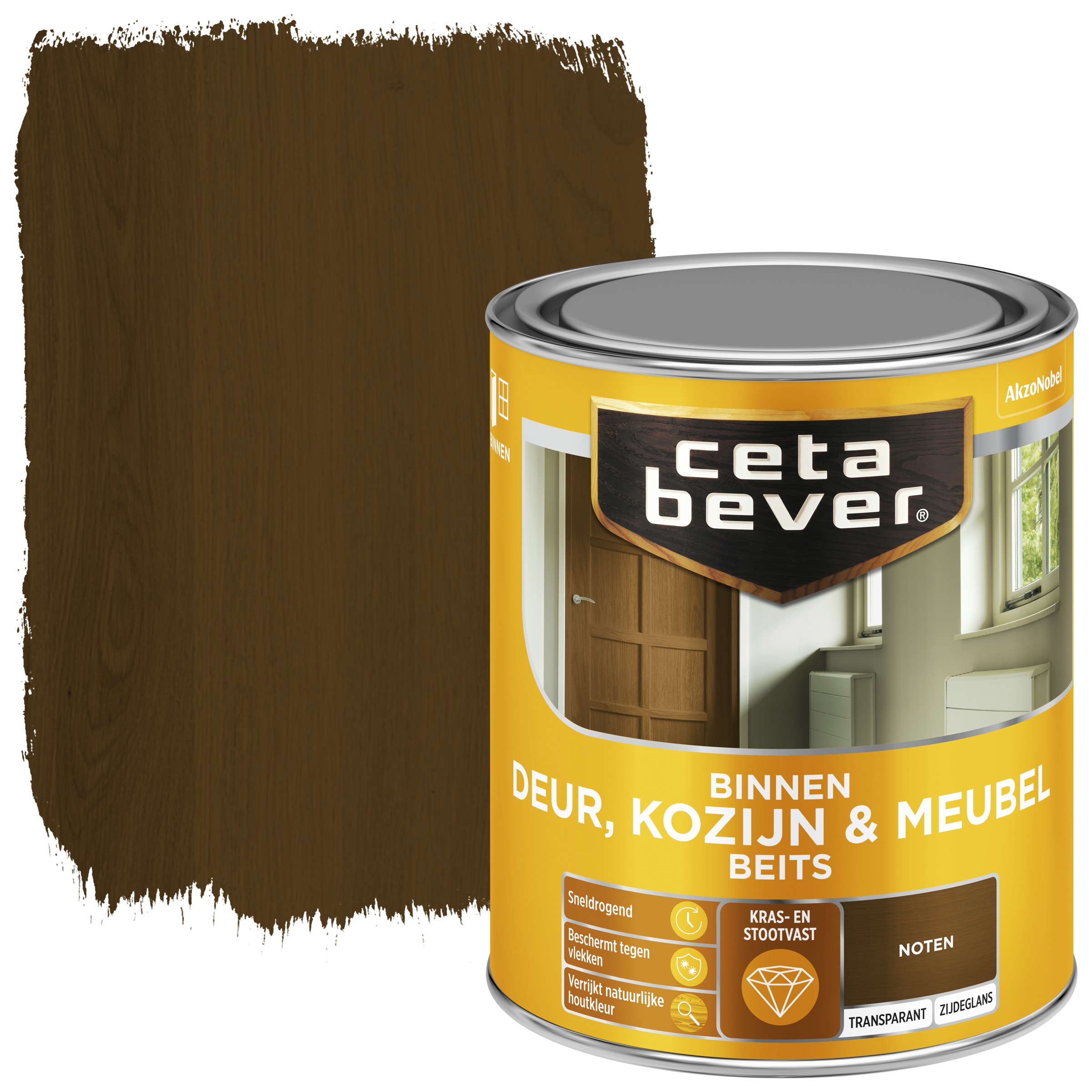 Cetabever Deur Kozijn Meubelbeits Transparant Noten Zijdeglans 750 Ml cetabever kopen in de aanbieding