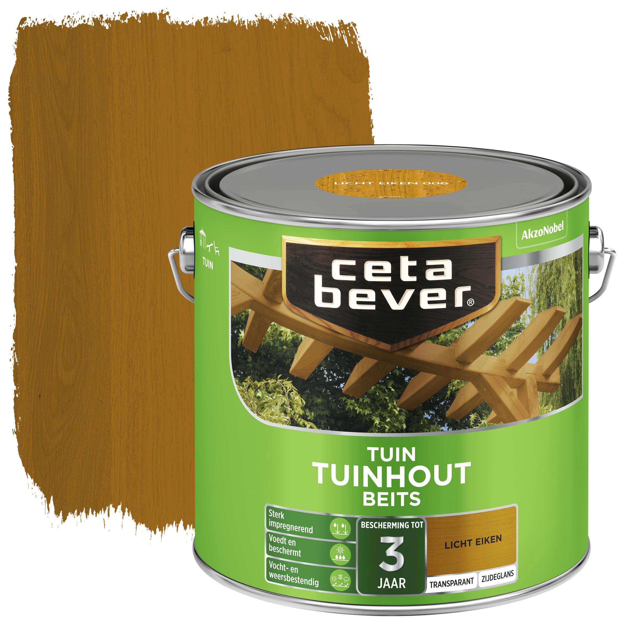 Cetabever Tuinhout Beits Transparant Licht Eik Zijdeglans 25 Liter cetabever kopen in de aanbieding