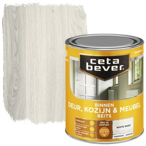 CetaBever Deur, Kozijn & Meubelbeits zijdeglans transparant white wash 750 ml