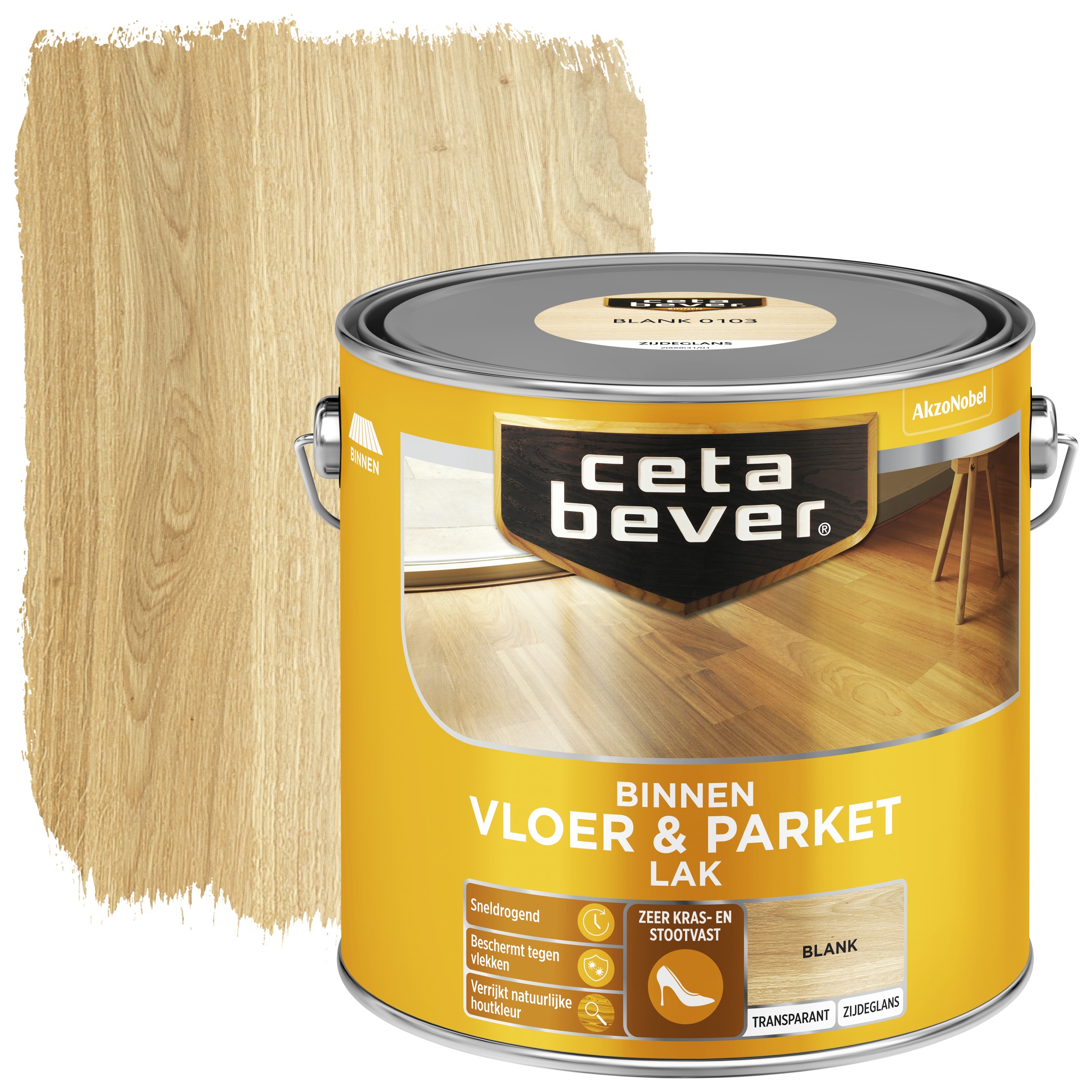Cetabever Vloer Parketlak Transparant Blank Zijdeglans 25 Liter cetabever kopen in de aanbieding