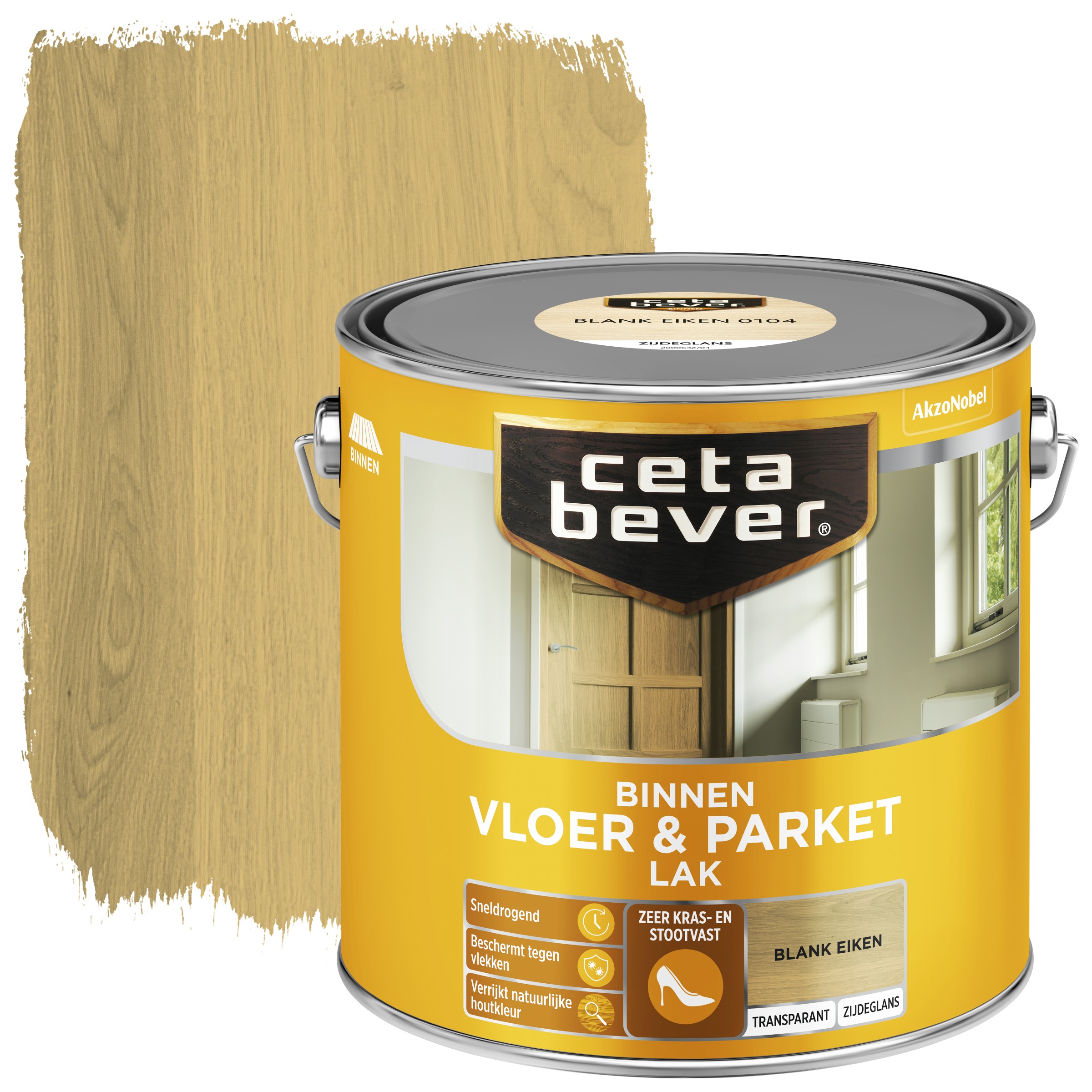 Cetabever Vloer Parketlak Transparant Blank Eiken Zijdeglans 25 Liter cetabever kopen in de aanbieding