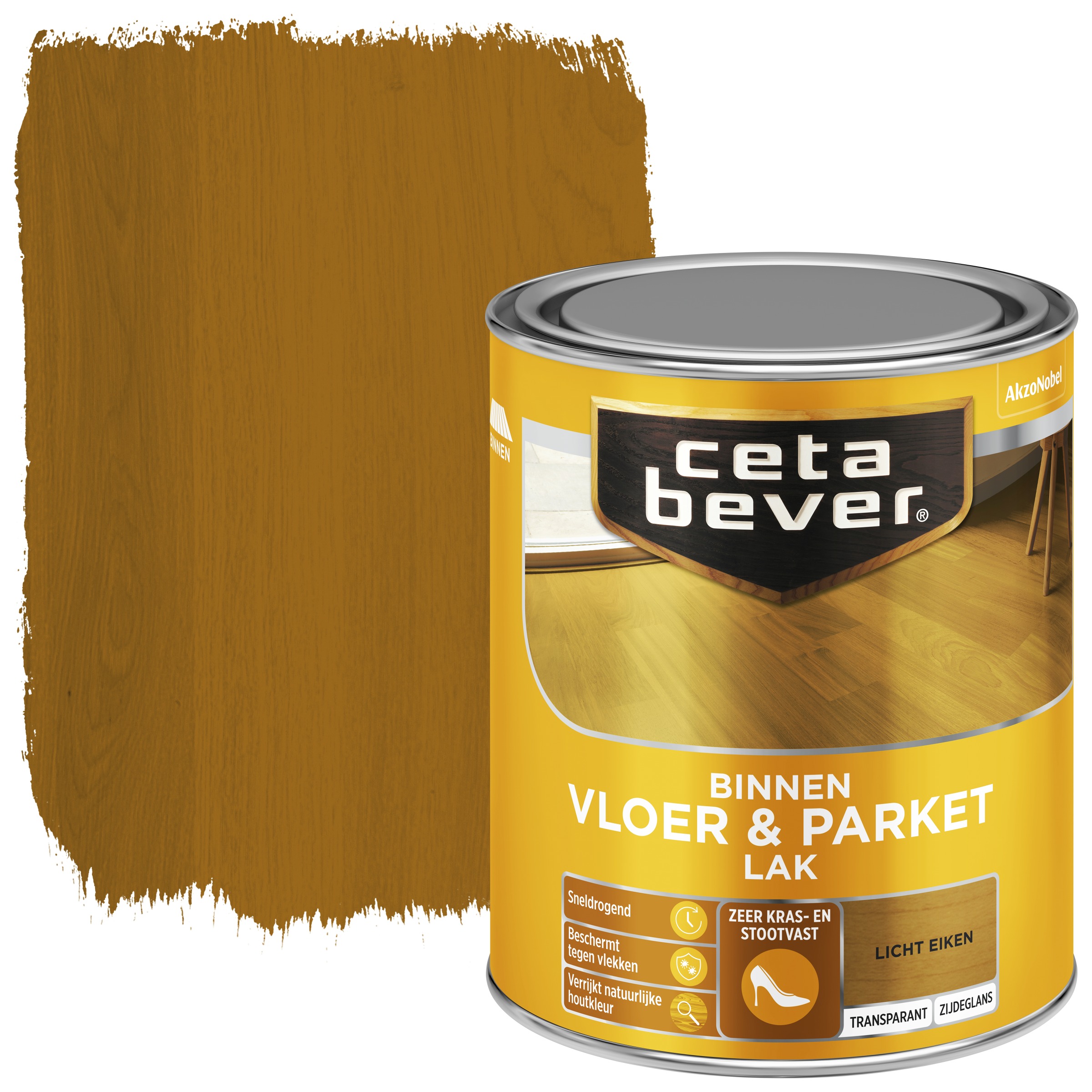 Cetabever Vloer Parketlak Transparant Licht Eiken Zijdeglans 750 Ml cetabever kopen in de aanbieding