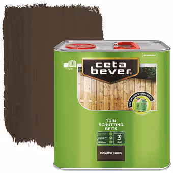 CetaBever Schuttingbeits transparant donkerbruin 2,5 liter