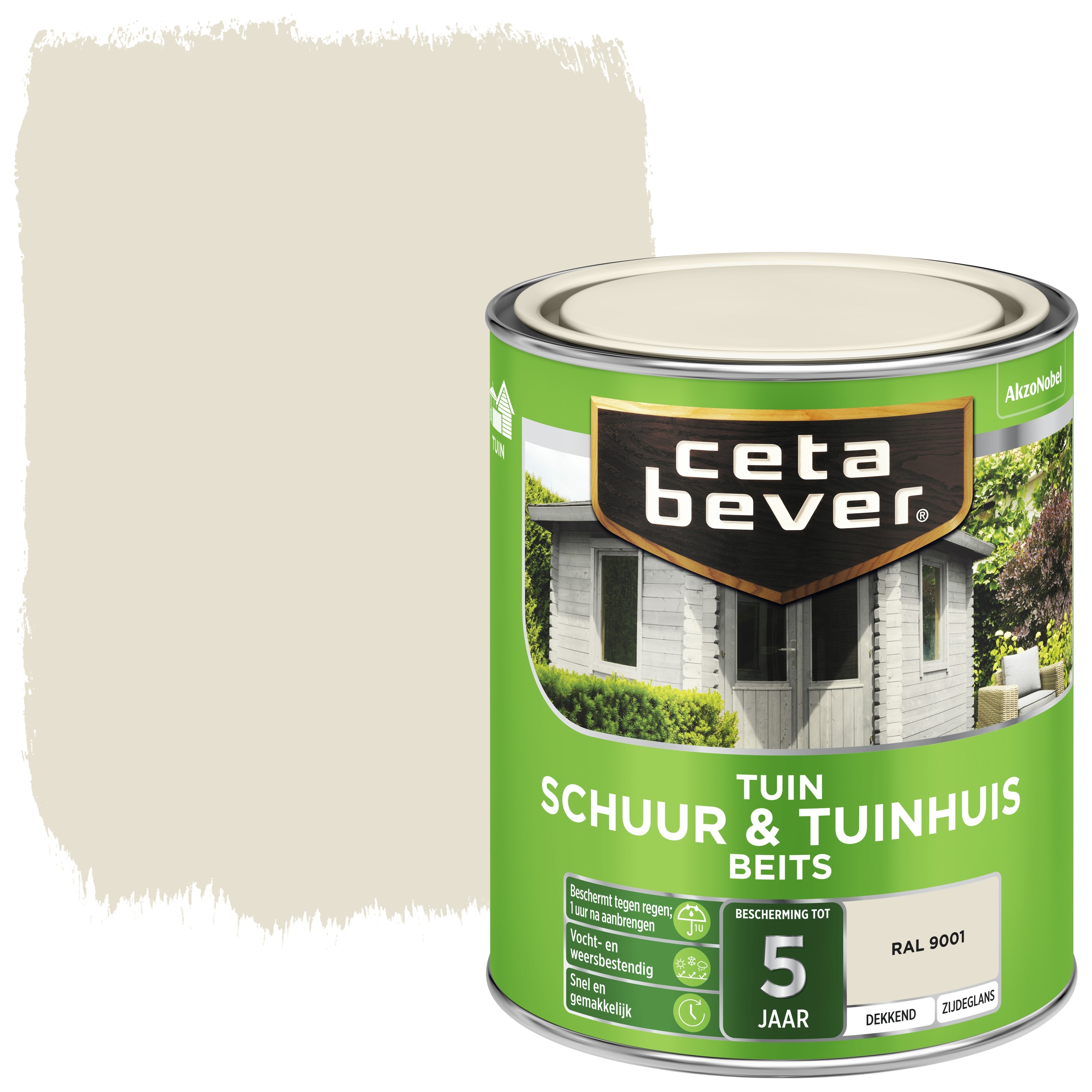 Cetabever Schuur Tuinhuis Beits Dekkend Ral 9001 Zijdeglans 750 Ml cetabever kopen in de aanbieding