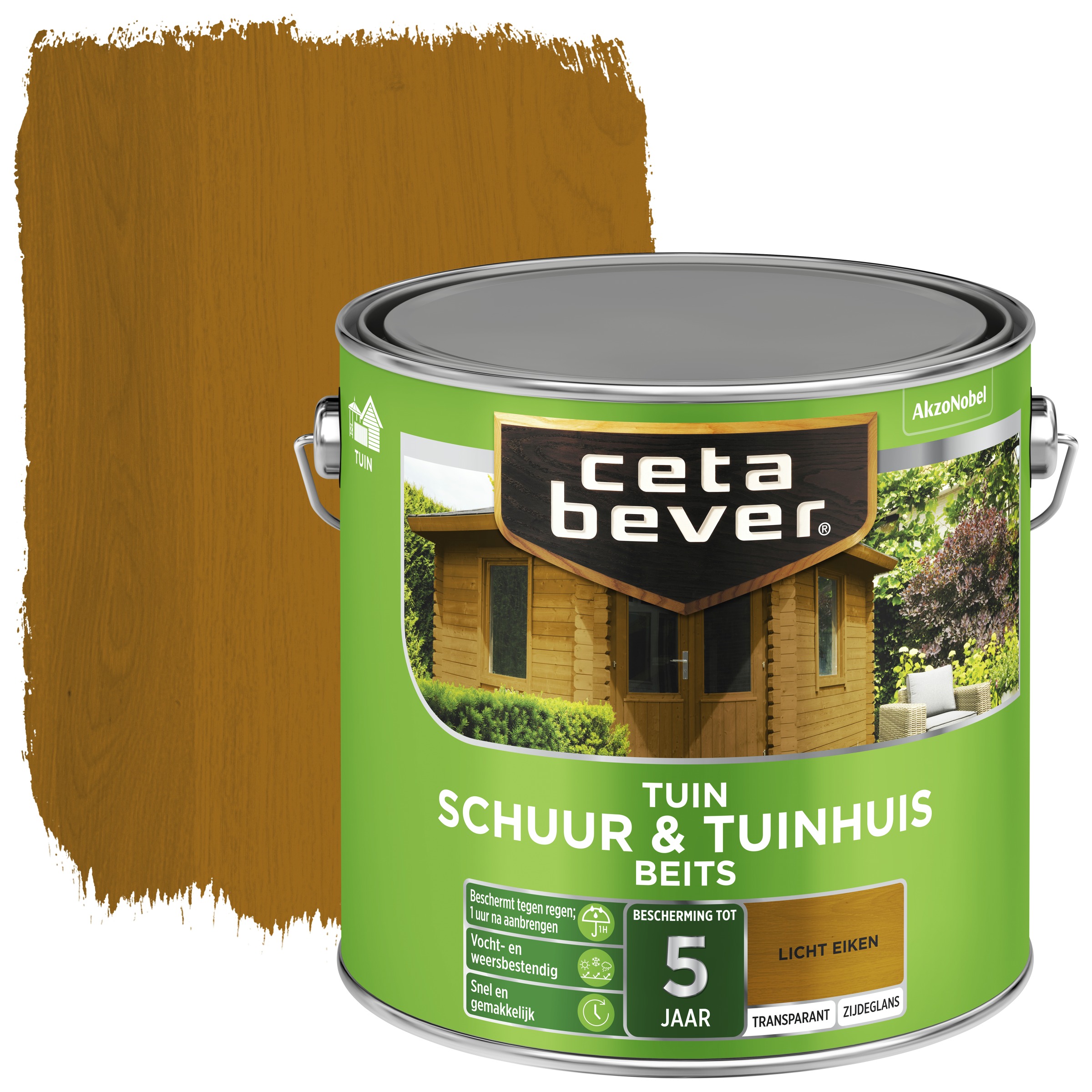 Cetabever Schuur Tuinhuis Beits Transparant Licht Eiken Zijdeglans 25 Liter cetabever kopen in de aanbieding