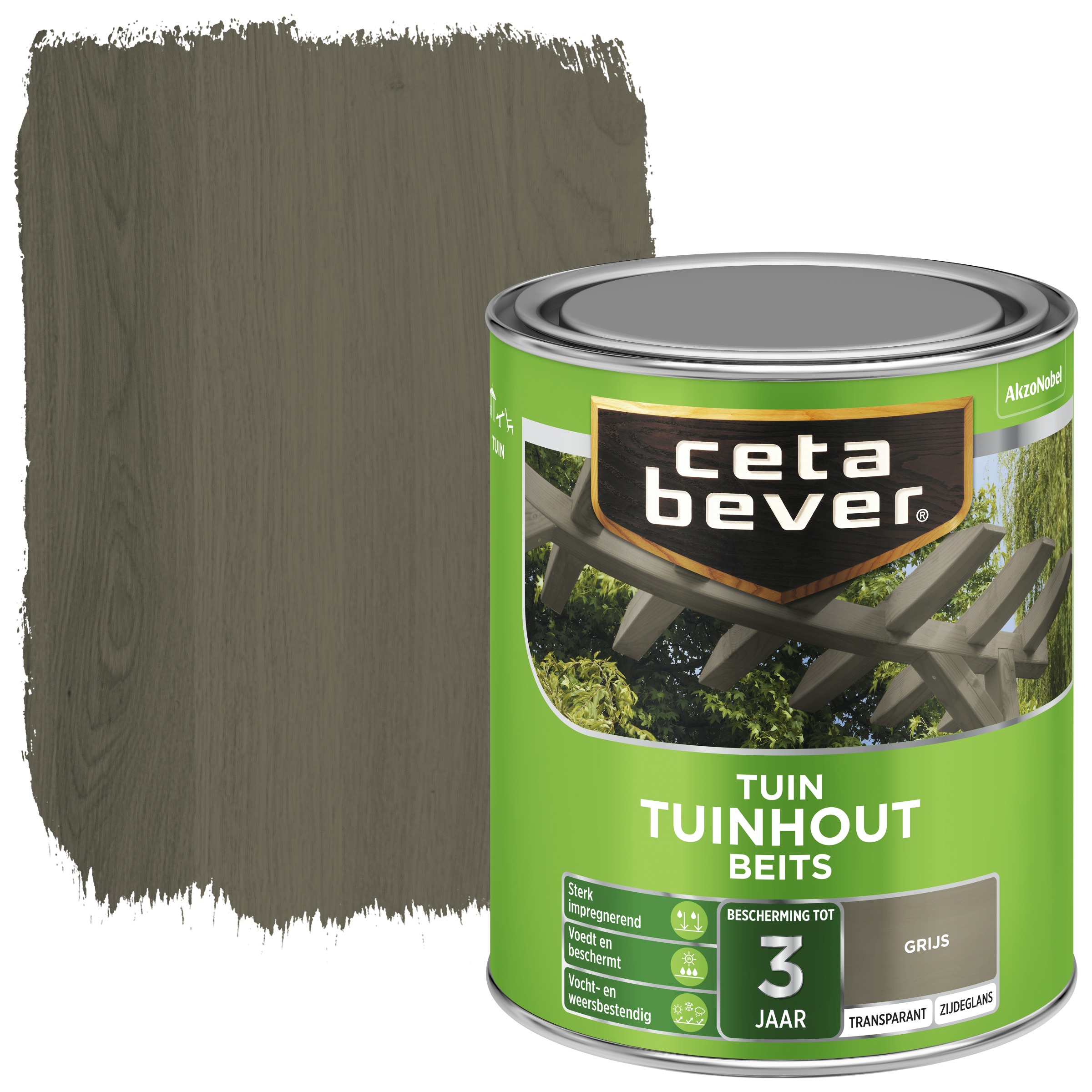 Cetabever Tuinhout Beits Transparant Grijs Zijdeglans 750 Ml cetabever kopen in de aanbieding