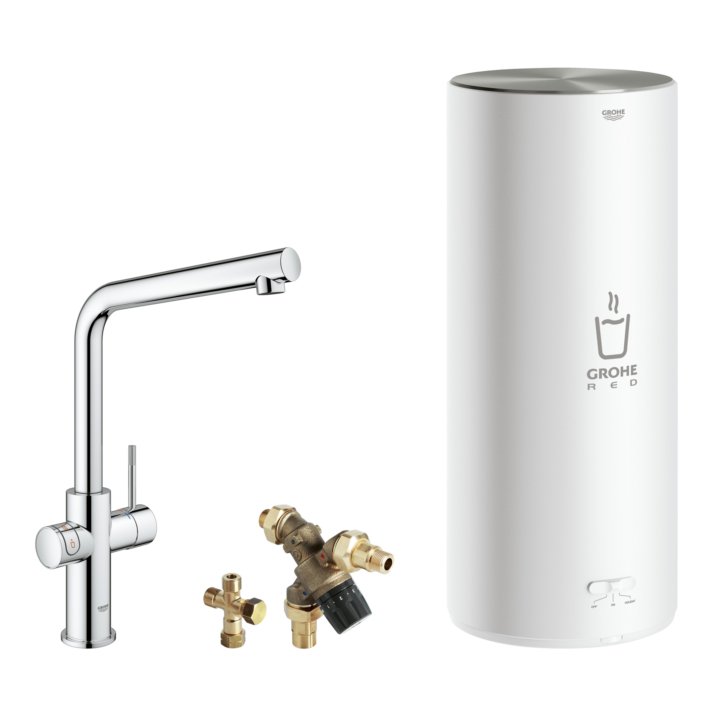 Grohe Red Keukenkraan Met L Uitloop En Kokend Water Boiler grohe kopen in de aanbieding
