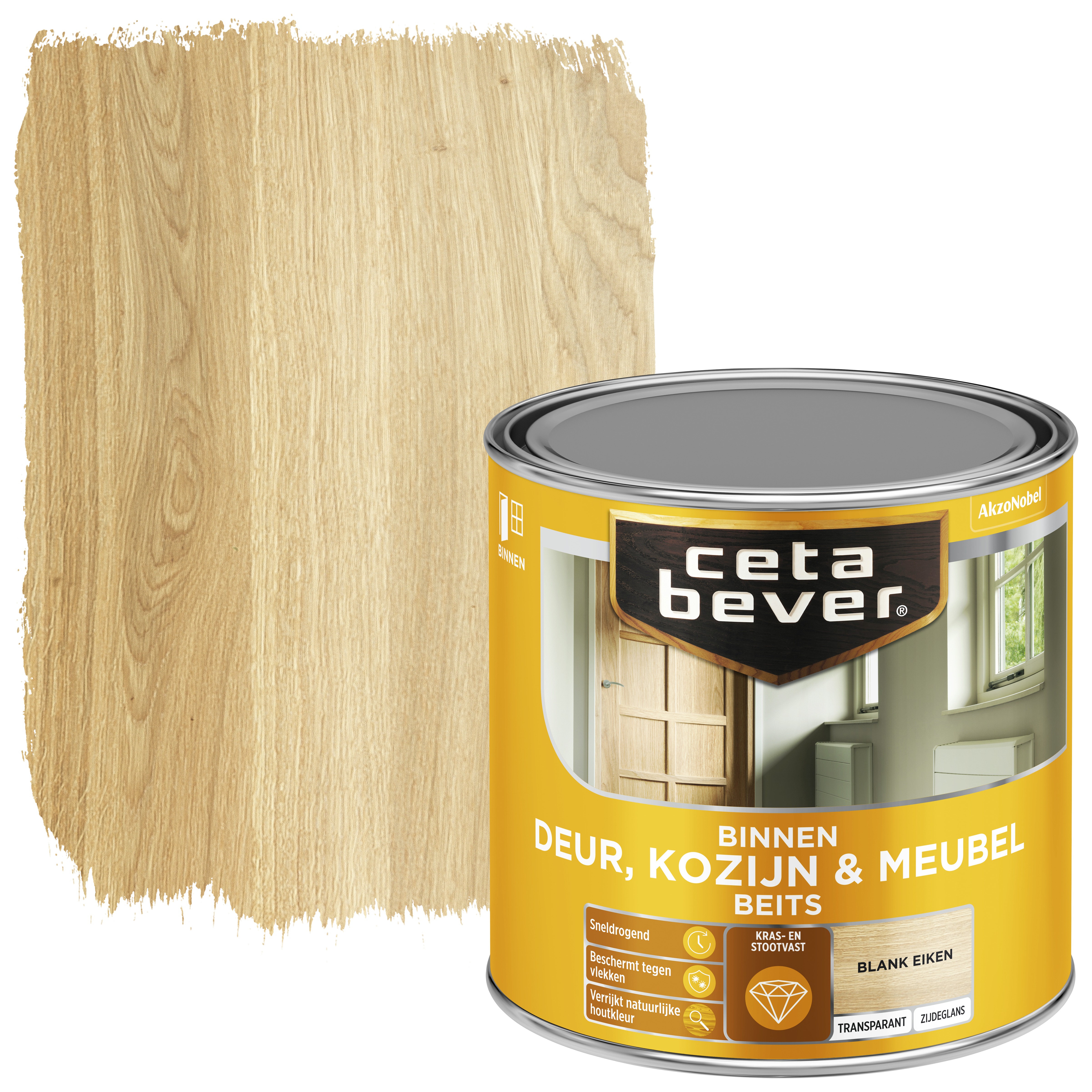 Cetabever Deur Kozijn Meubelbeits Transparant Blank Eiken Zijdeglans 250 Ml cetabever kopen in de aanbieding