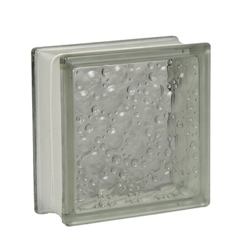 Glazen bouwsteen druppel wit 19x19 cm