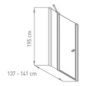 Van Marcke Hoover douchewand draaideur 140x195