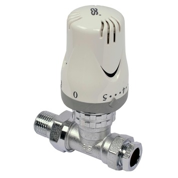 Haceka Oase thermostatische radiatorkraan recht wit