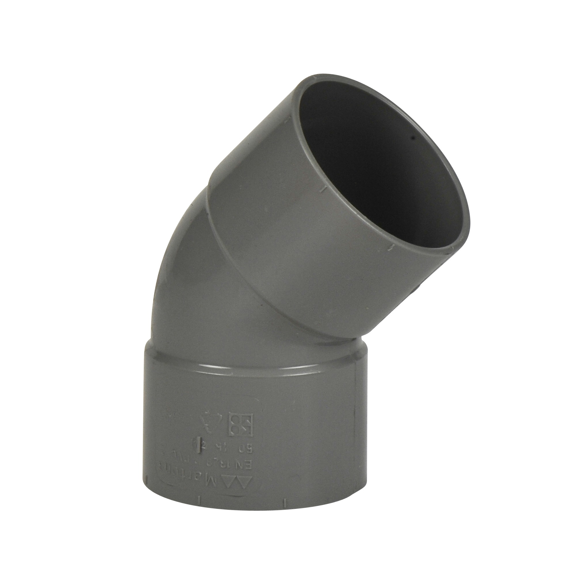 Martens Bocht 45 Graden Pvc Grijs 2X Lijmverbinding 40X40 Mm martens kopen in de aanbieding