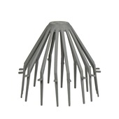 Martens bladbolrooster PVC grijs 80x100 mm