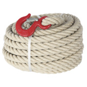 Hijstouw synthetisch vlastex met haak 20mm - lengte 25 meter