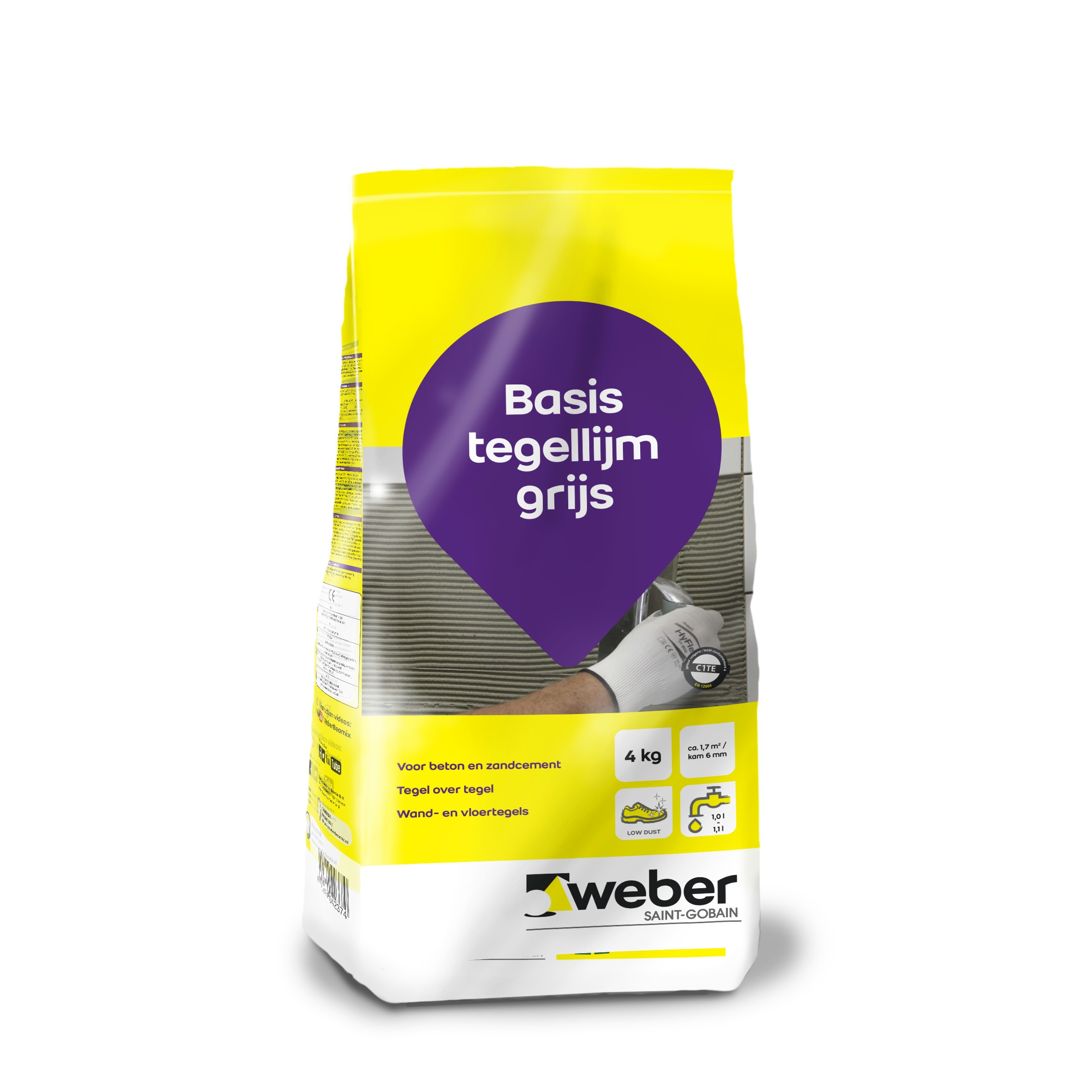 Weber Saintgobain Basis Tegellijm Grijs 4Kg weber saintgobain kopen in de aanbieding