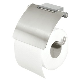 Tiger Toiletrolhouder Cliqit Donkergrijs met Klep RVS