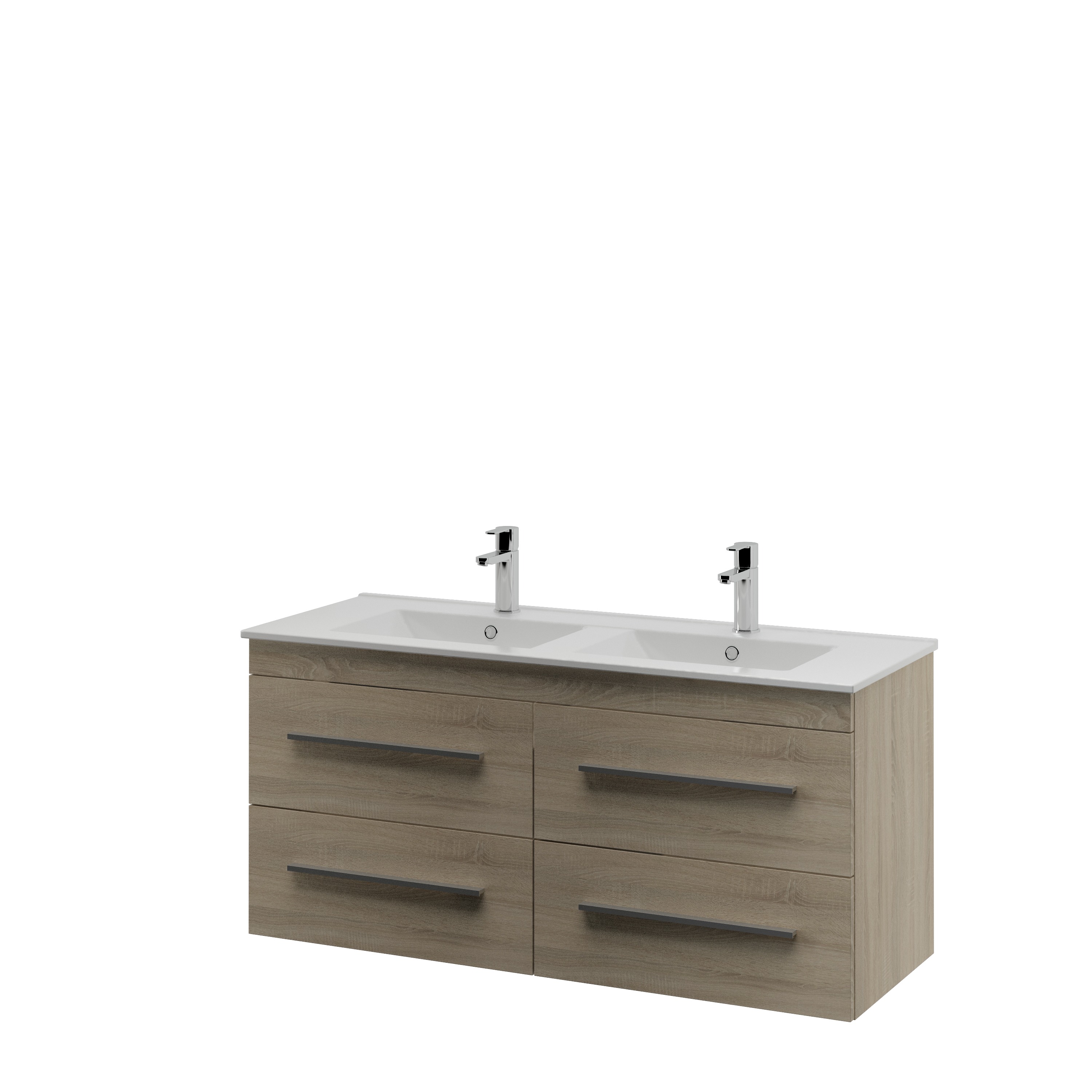 Bruynzeel Elements Badkamermeubel Set 120Cm Grijs Eiken Met Profielgreep bruynzeel kopen in de aanbieding