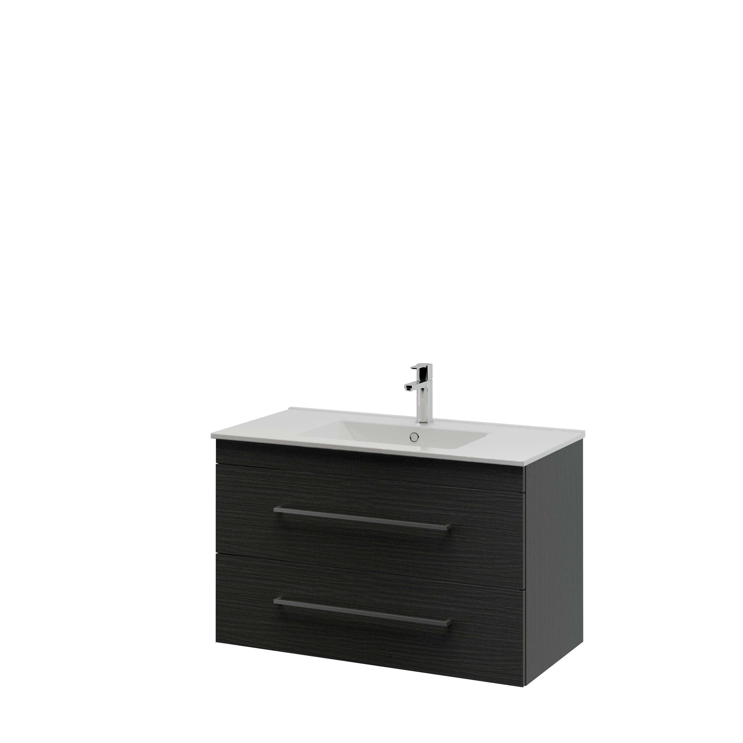 Bruynzeel Elements Badkamermeubel Set 90Cm Hacienda Zwart Met Vierkante Greep bruynzeel kopen in de aanbieding