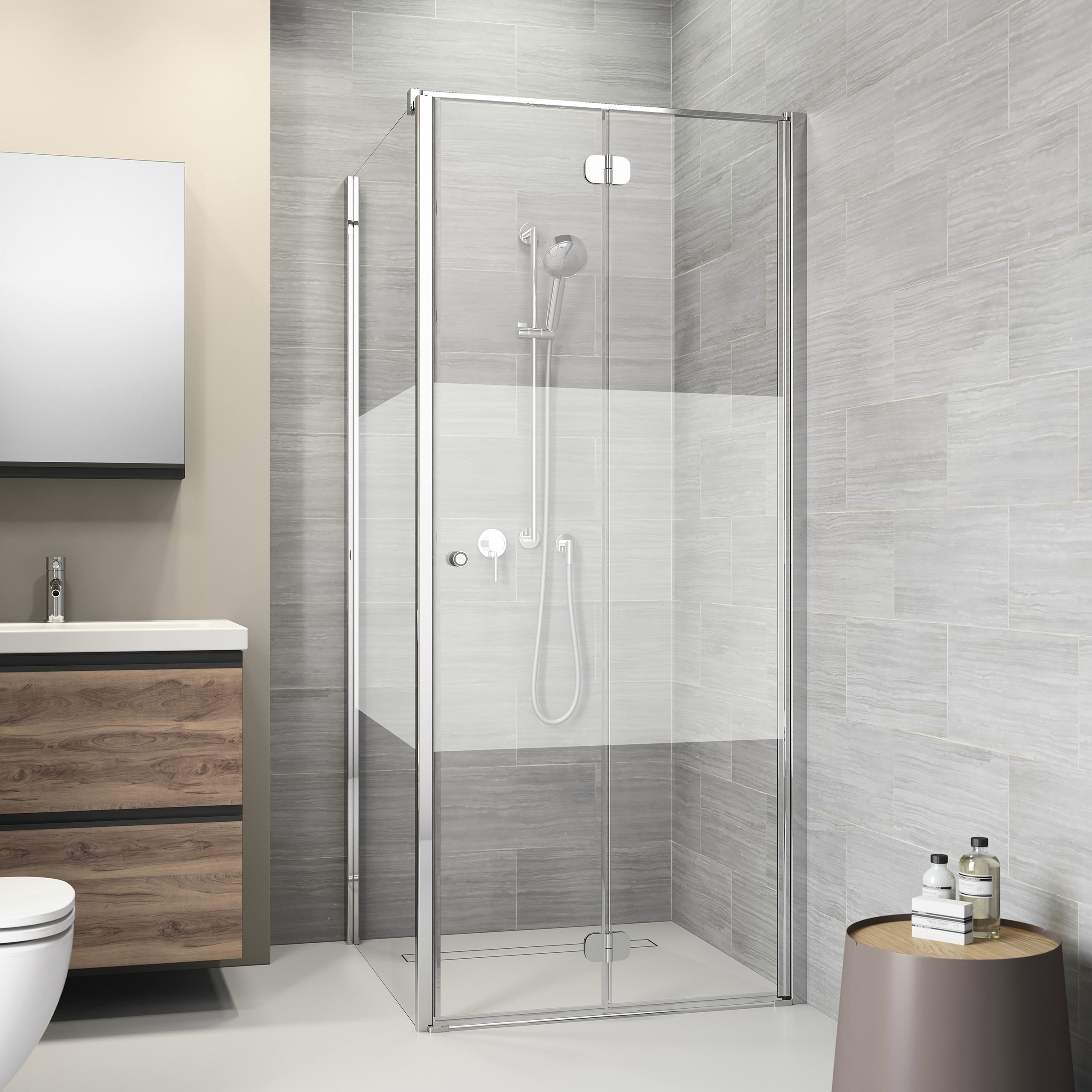 Sealskin Get Wet Douchewand Code L 90X197 Cm Met Gesatineerde Band sealskin kopen in de aanbieding