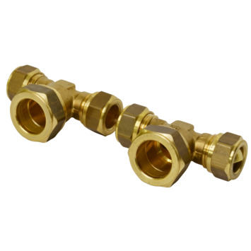 Bonfix knelkoppeling - T-stuk - 15mm x 15mm x 15mm - Vertint Messing